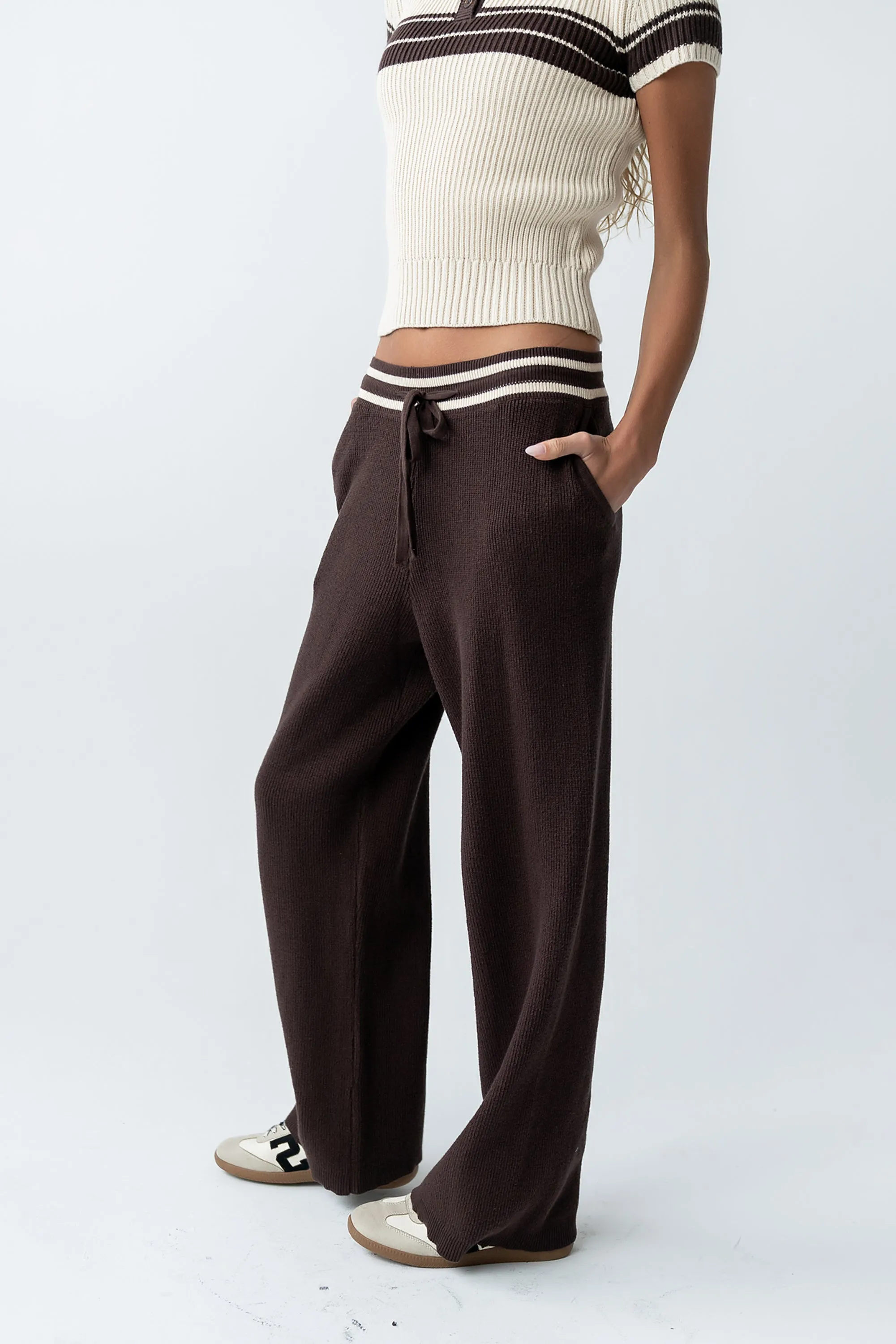 Brea Striped Pants in Brown - FINAL SALE sold by bohme