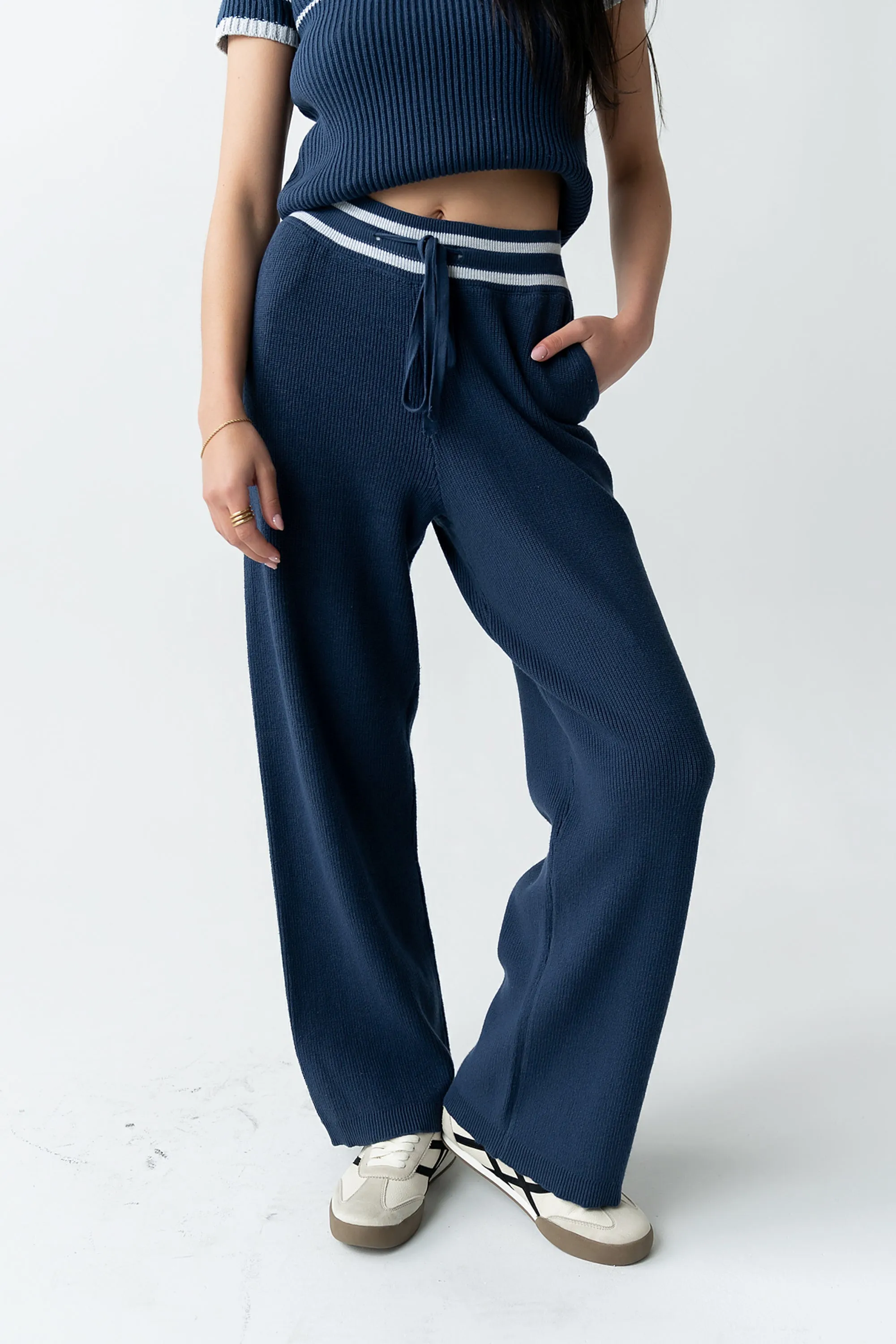 Brea Striped Pants in Blue - FINAL SALE sold by bohme