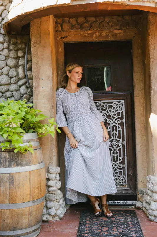 Kenny Stripe Smocked Maxi Dress - FINAL SALE sold by bohme