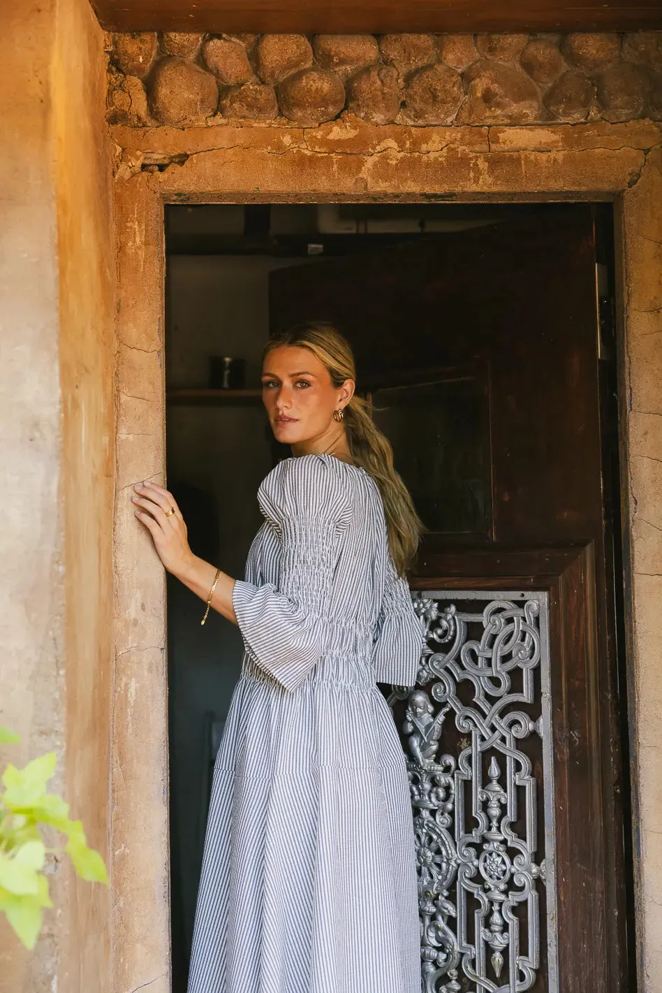 Kenny Stripe Smocked Maxi Dress - FINAL SALE sold by bohme product image thumbnail 5