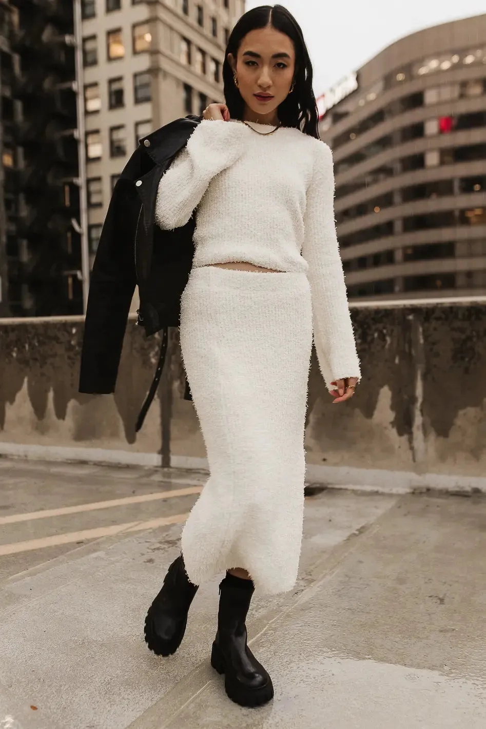 Briley Fuzzy Sweater in Cream sold by bohme product image thumbnail 4