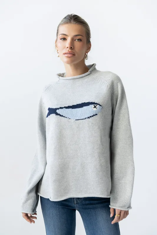 Brady Knit Sweater in Grey sold by bohme