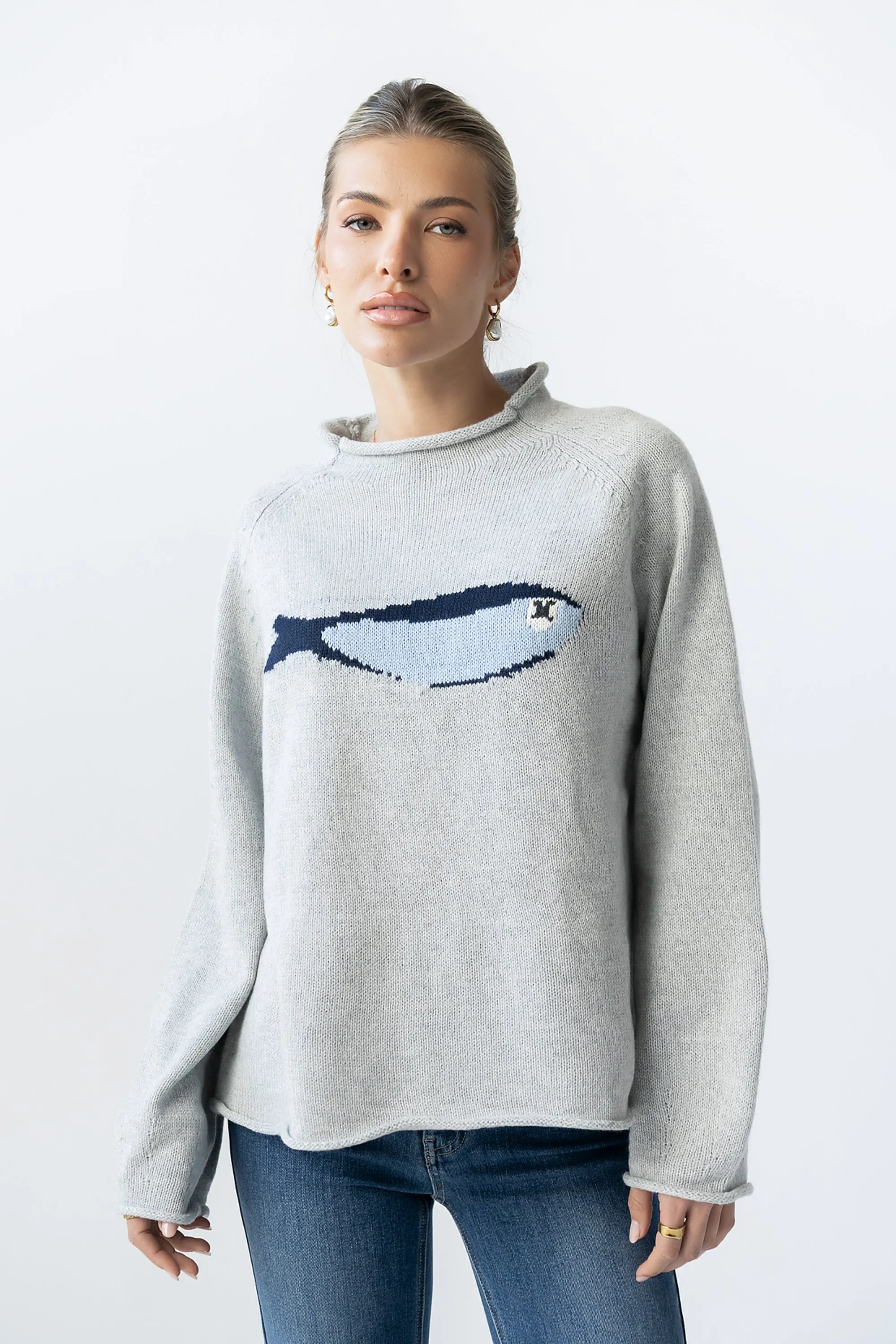 Brady Knit Sweater in Grey sold by bohme
