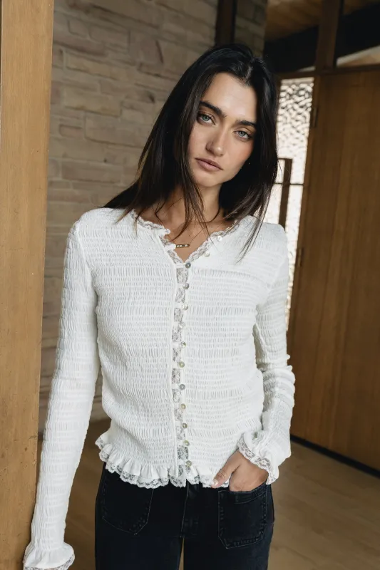 Warren Smocked Blouse in Ivory made by bohme