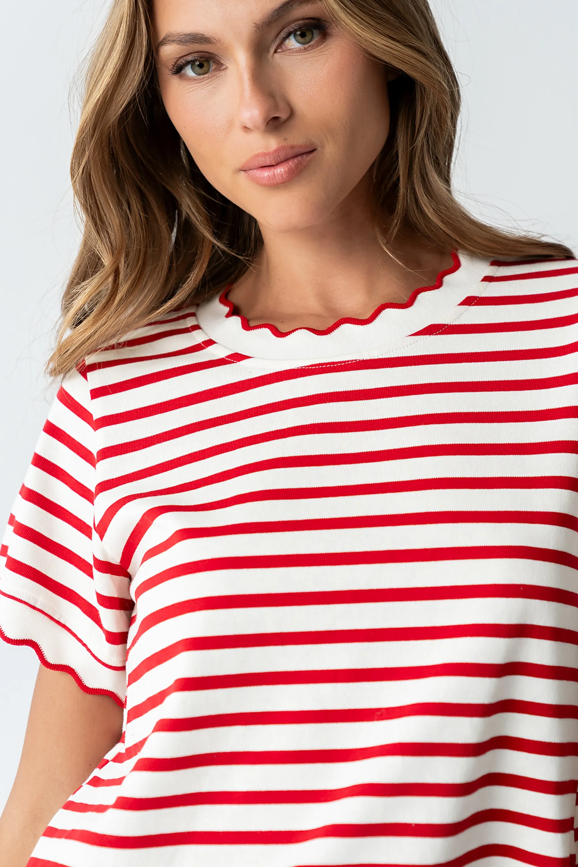 Walker Scalloped Top in Red sold by bohme product image thumbnail 4