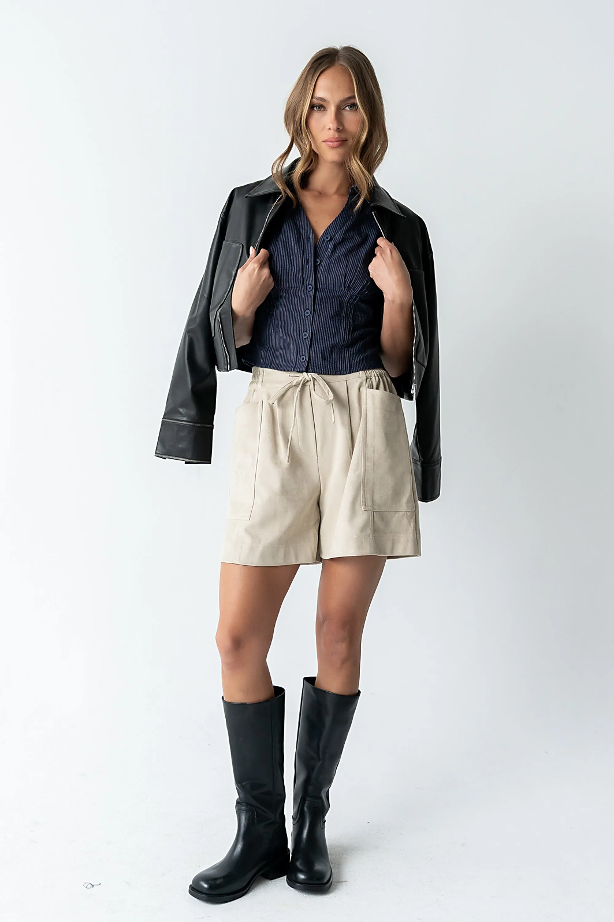 Lacie Striped Blouse in Navy sold by bohme product image thumbnail 2