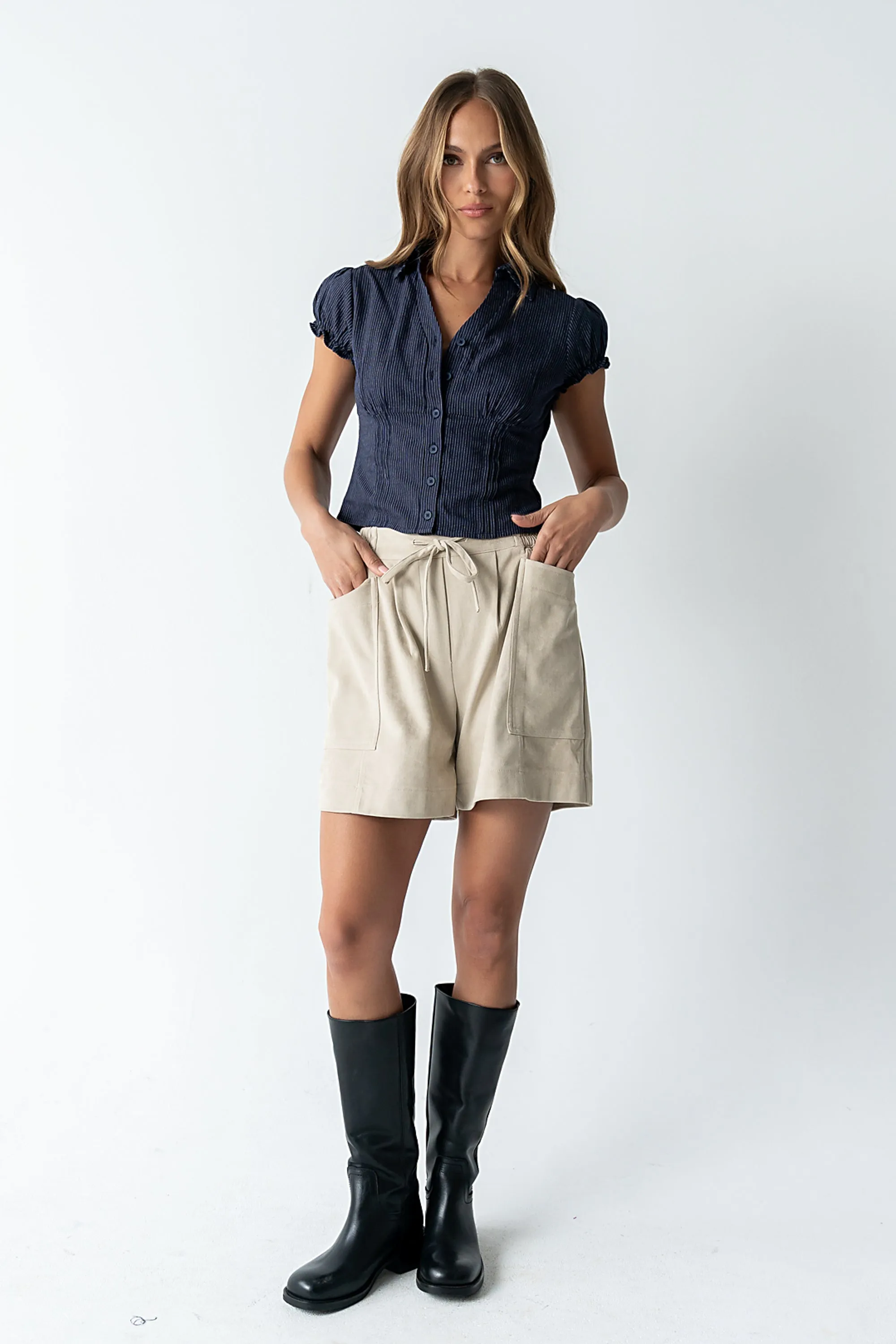 Lacie Striped Blouse in Navy sold by bohme product image thumbnail 3