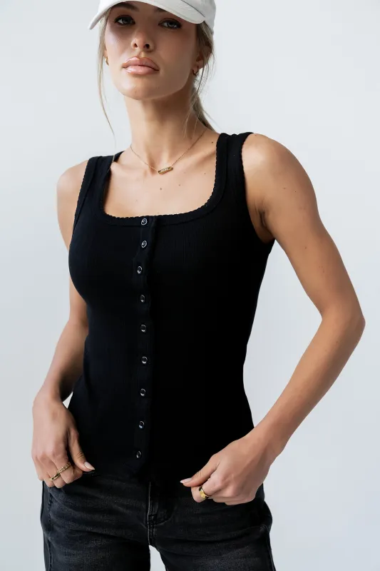 Apollo Knit Tank Top in Black made by bohme