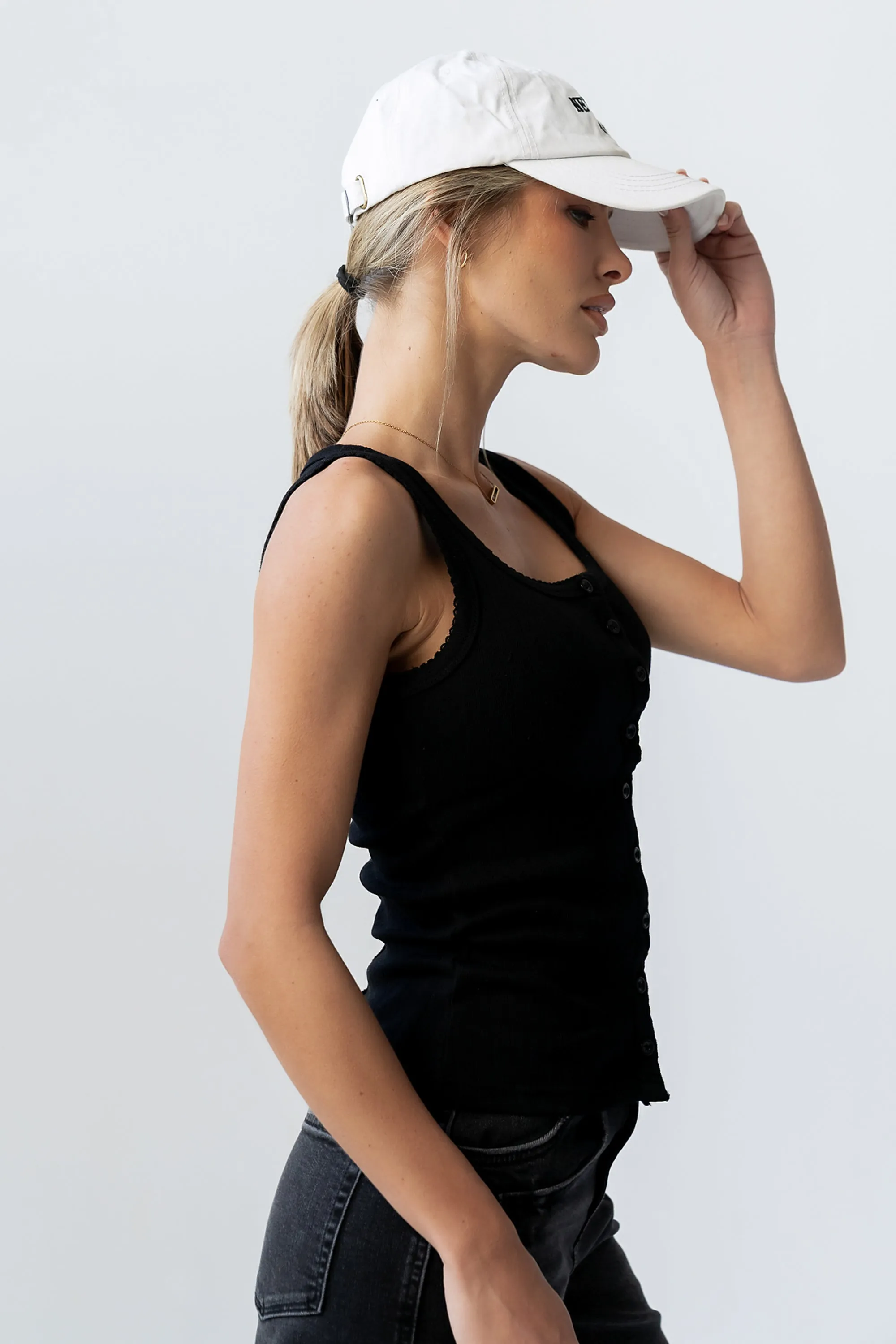 Apollo Knit Tank Top in Black sold by bohme product image thumbnail 4