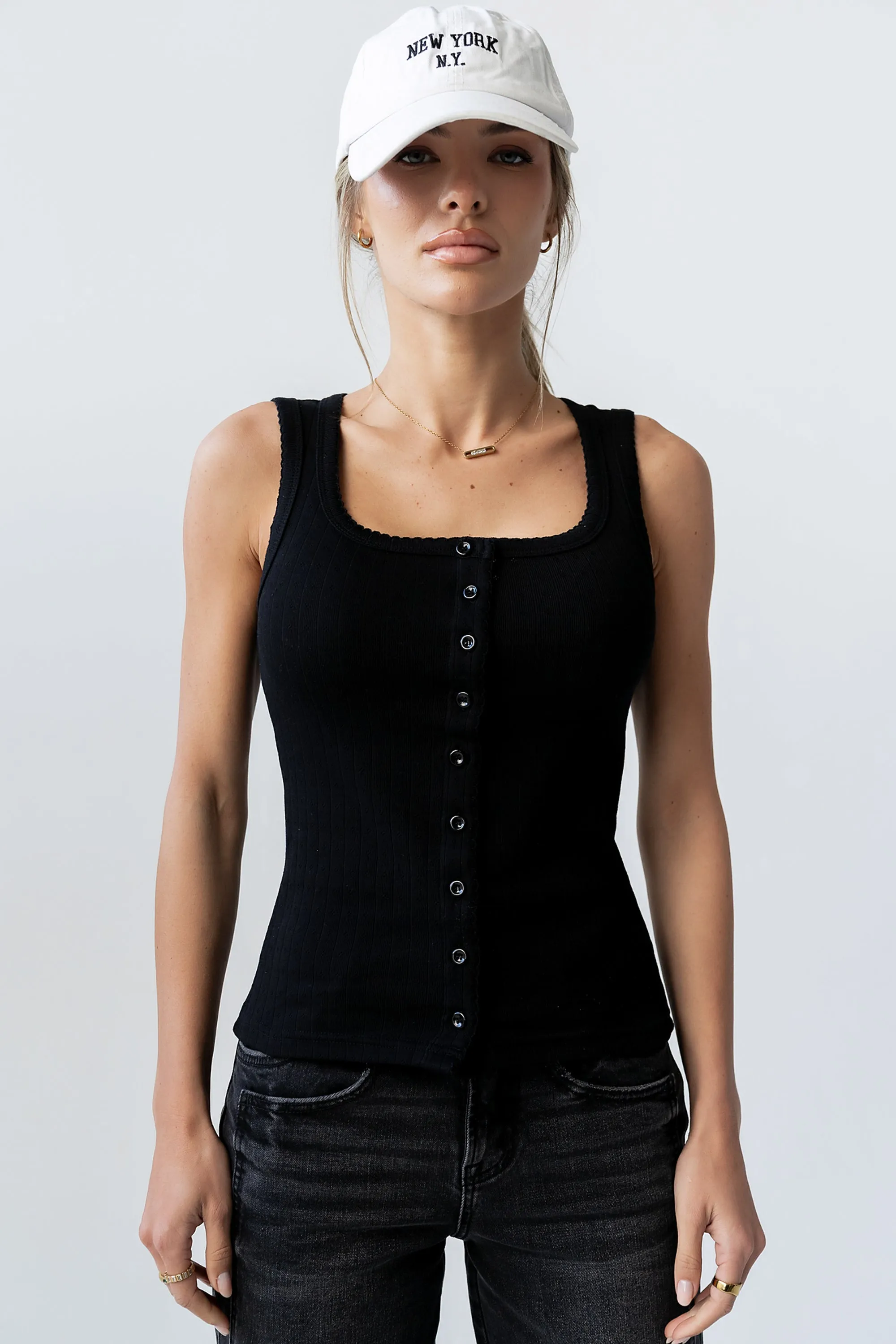 Apollo Knit Tank Top in Black sold by bohme product image thumbnail 3