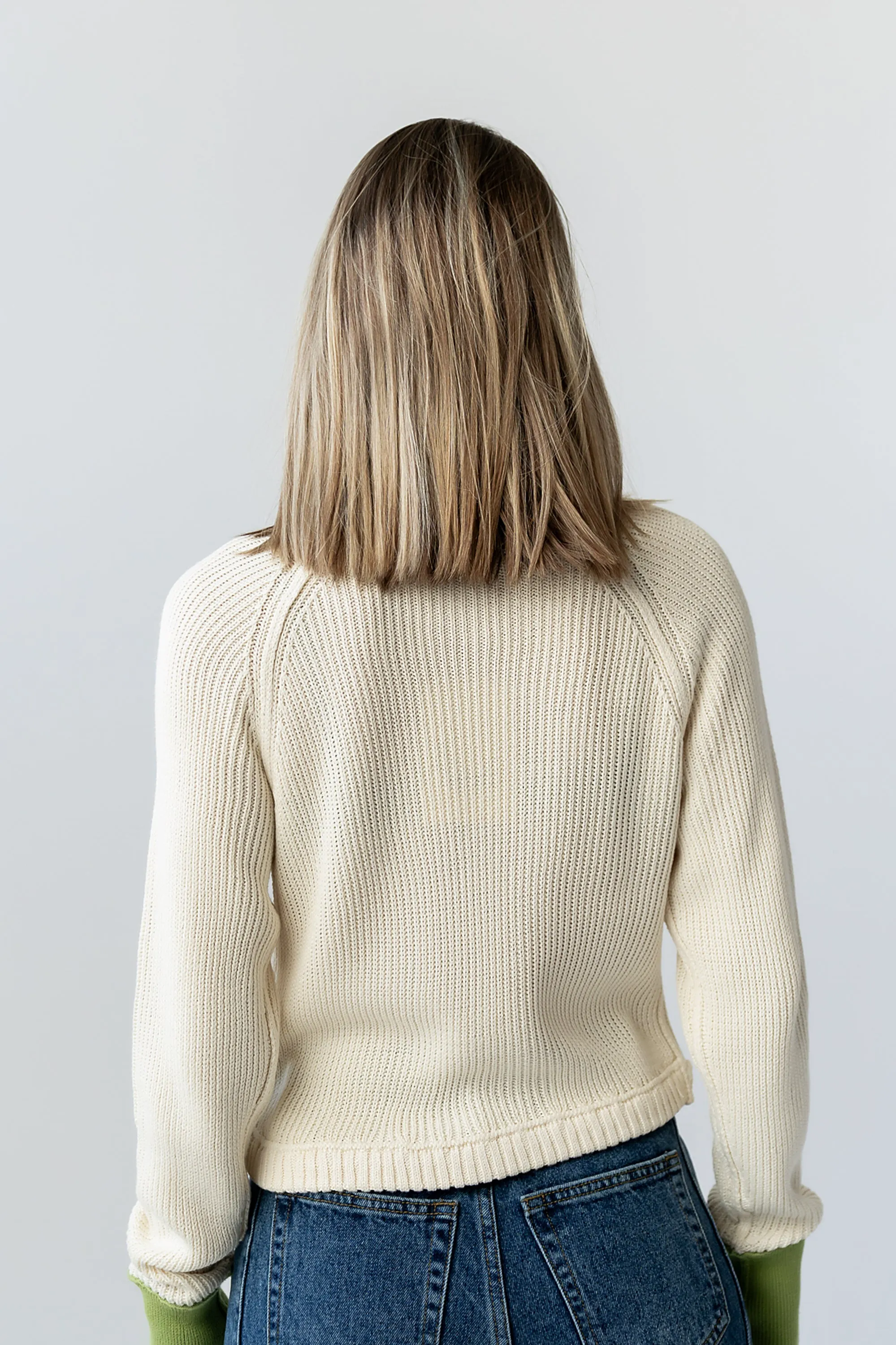 Ella Contrast Cardigan in Green - FINAL SALE sold by bohme product image thumbnail 5