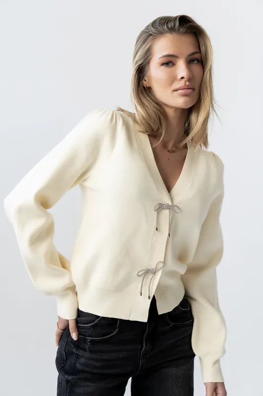 Tonya Bow Sweater in Cream - FINAL SALE made by bohme