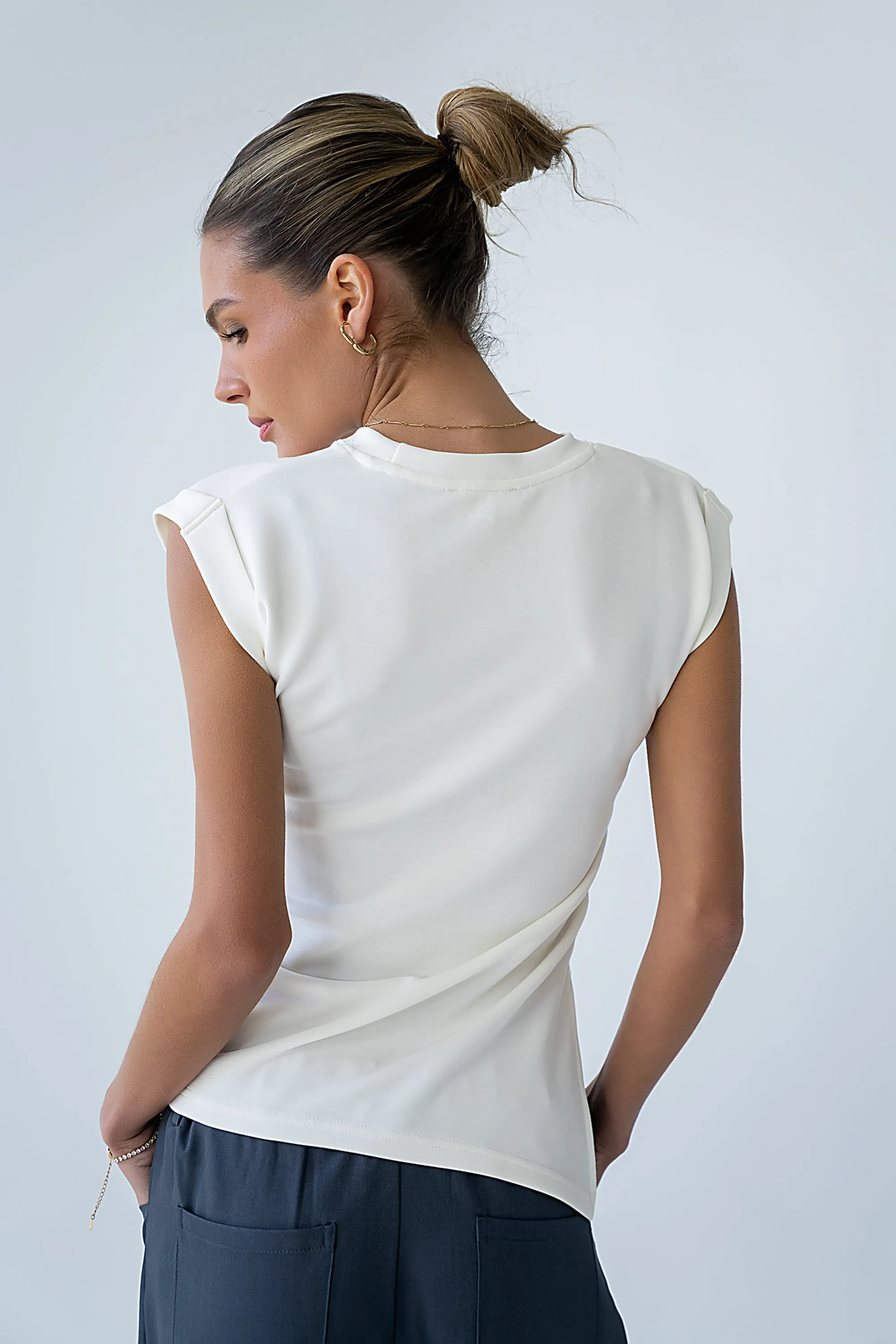 Johny Asymmetrical Top in White sold by bohme product image thumbnail 2