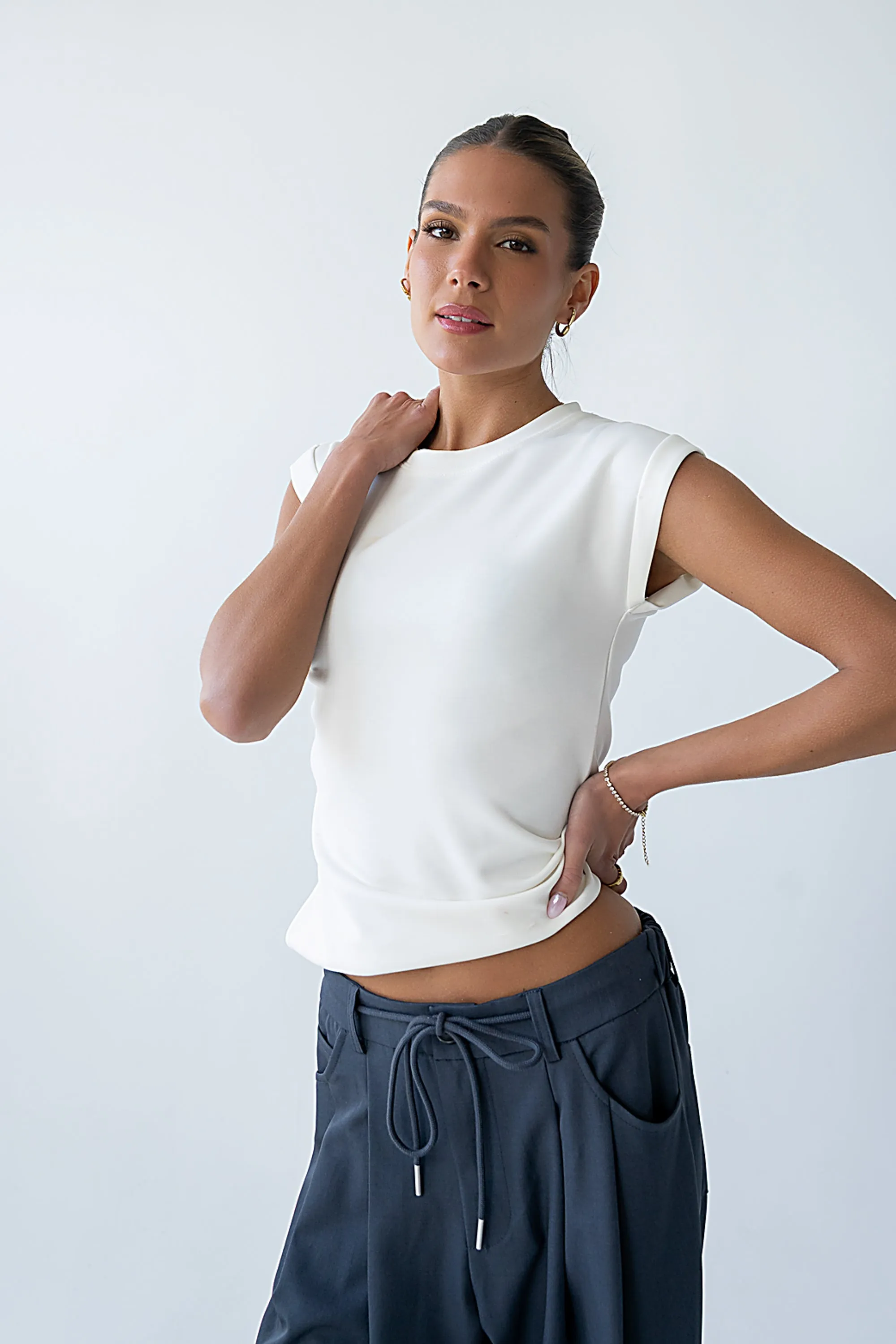 Johny Asymmetrical Top in White sold by bohme product image thumbnail 3