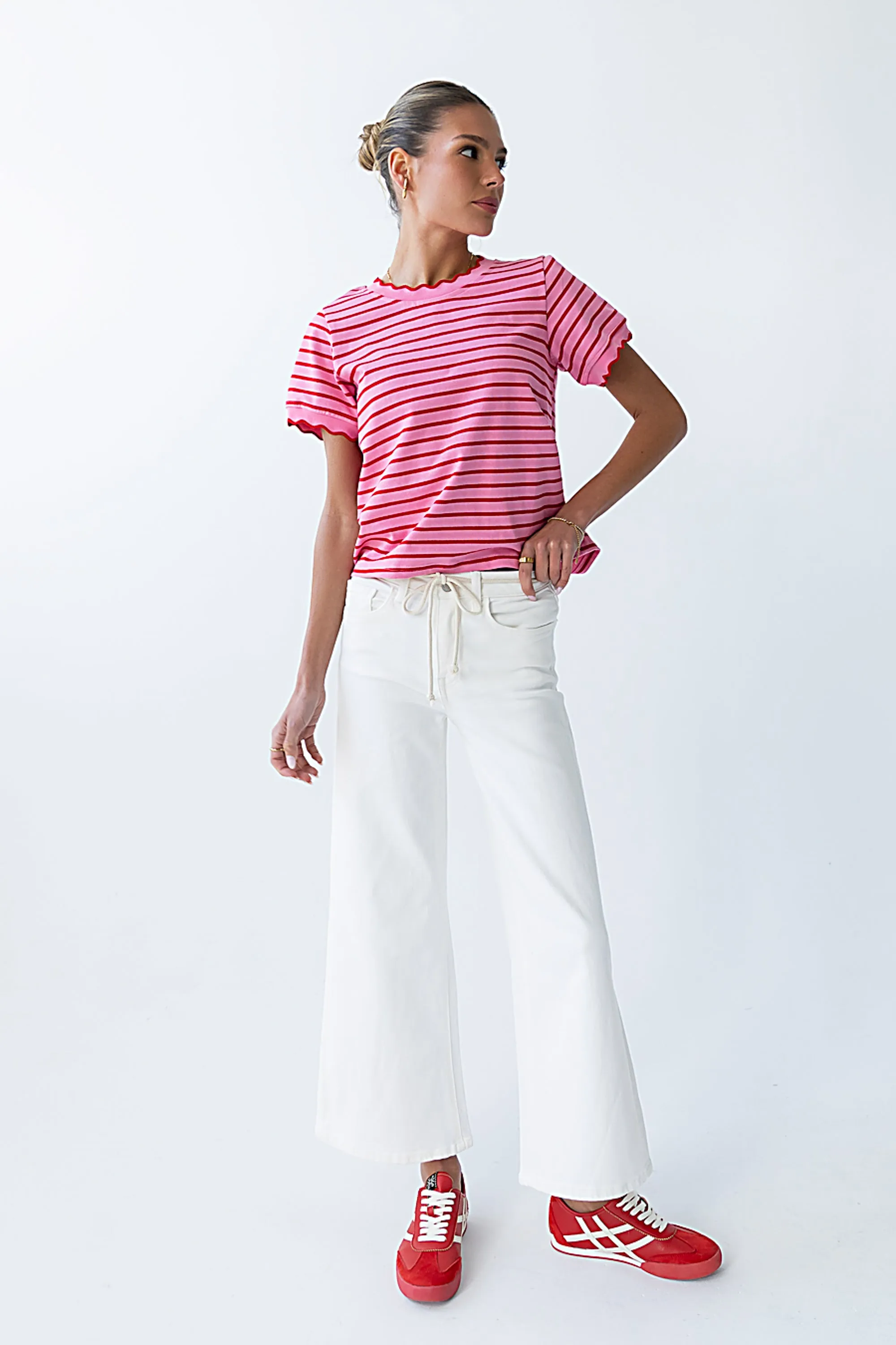 Walker Scalloped Top in Pink sold by bohme product image thumbnail 4