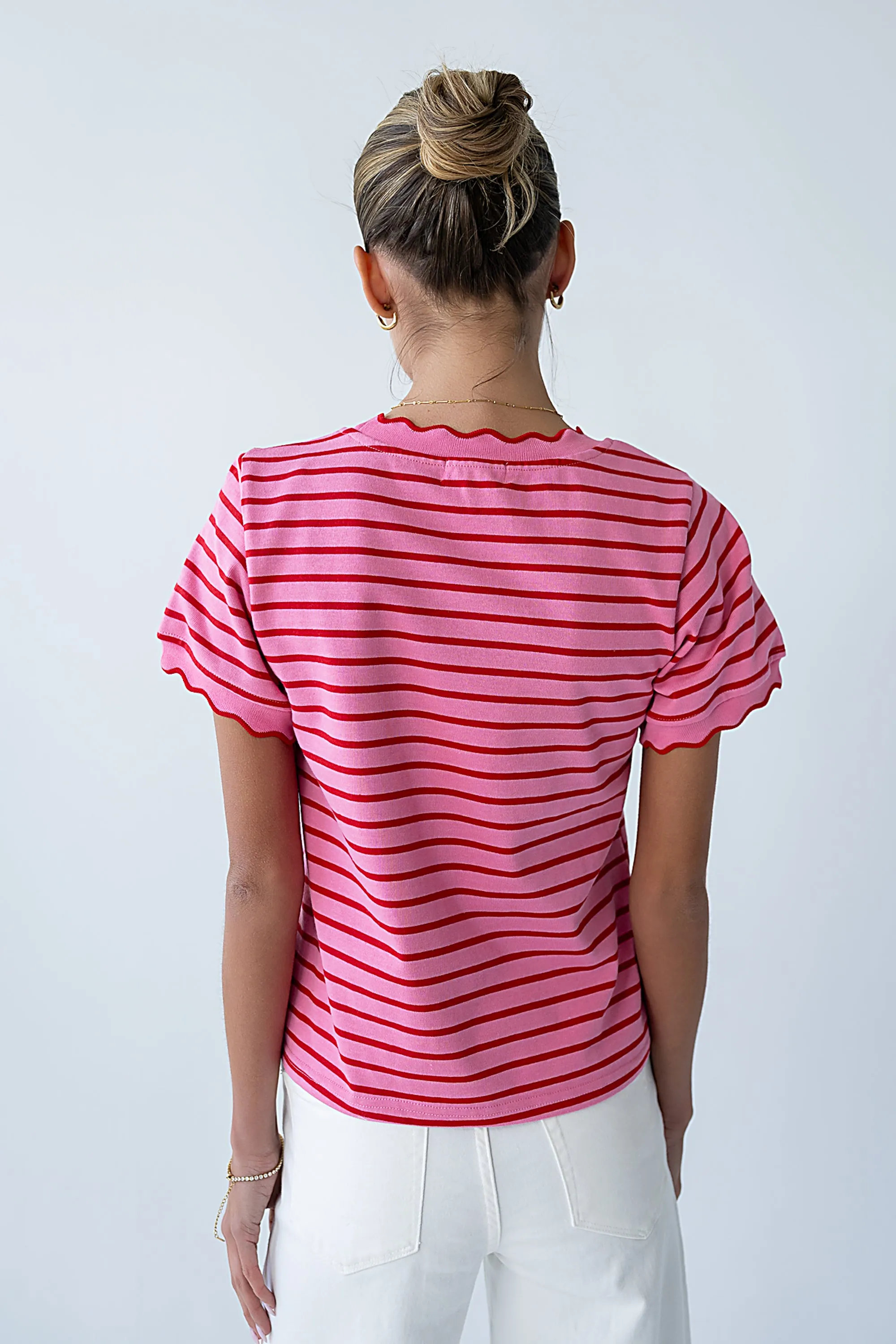 Walker Scalloped Top in Pink sold by bohme product image thumbnail 2