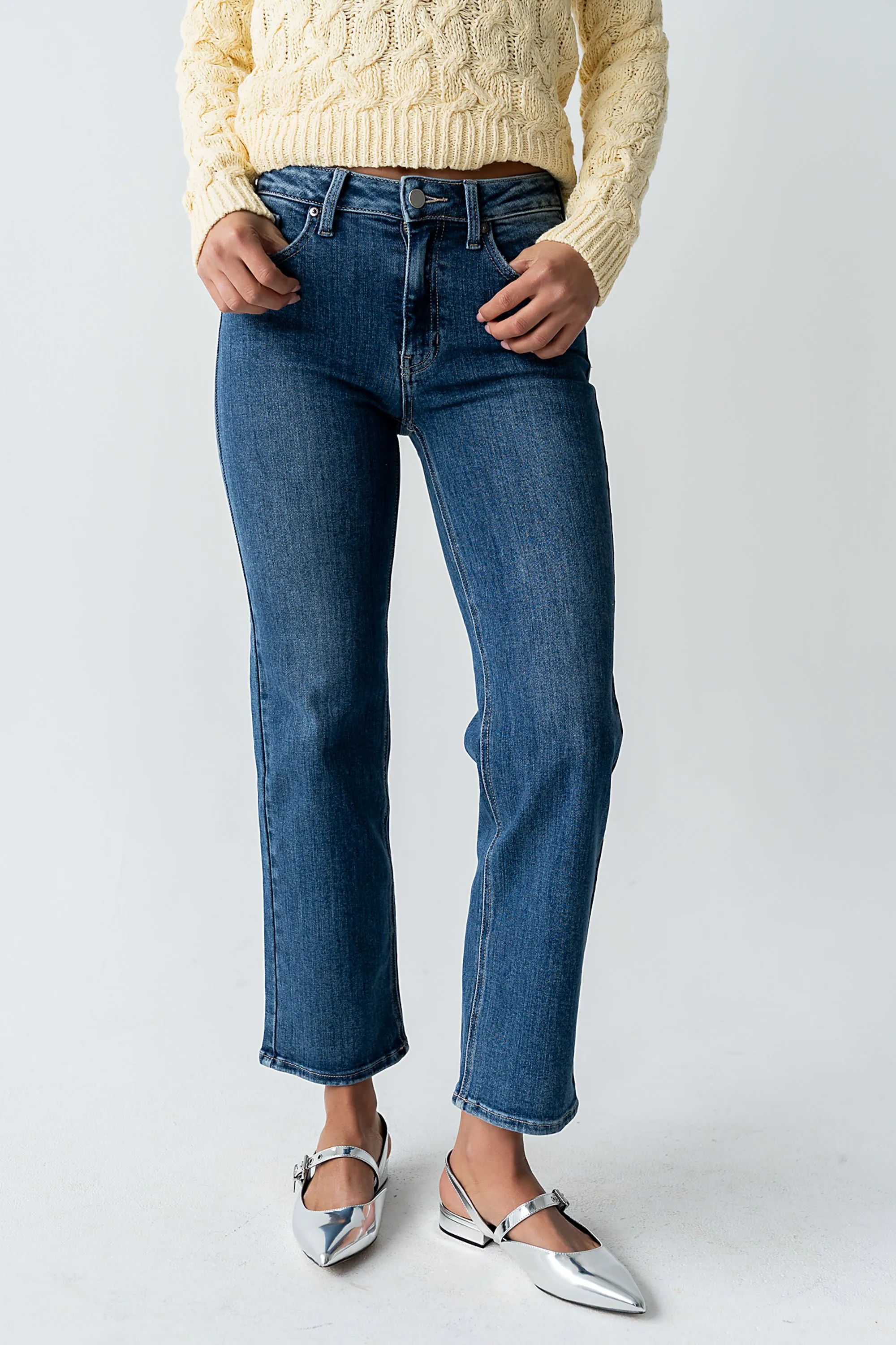 Amanda Straight Leg Jeans in Medium Wash sold by bohme