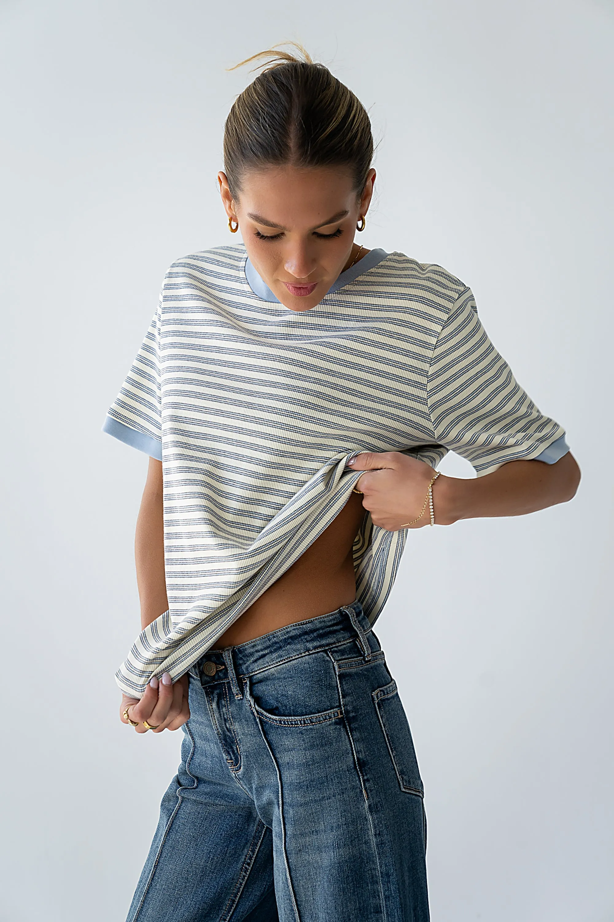 Jenna Striped Top in Blue sold by bohme product image thumbnail 3