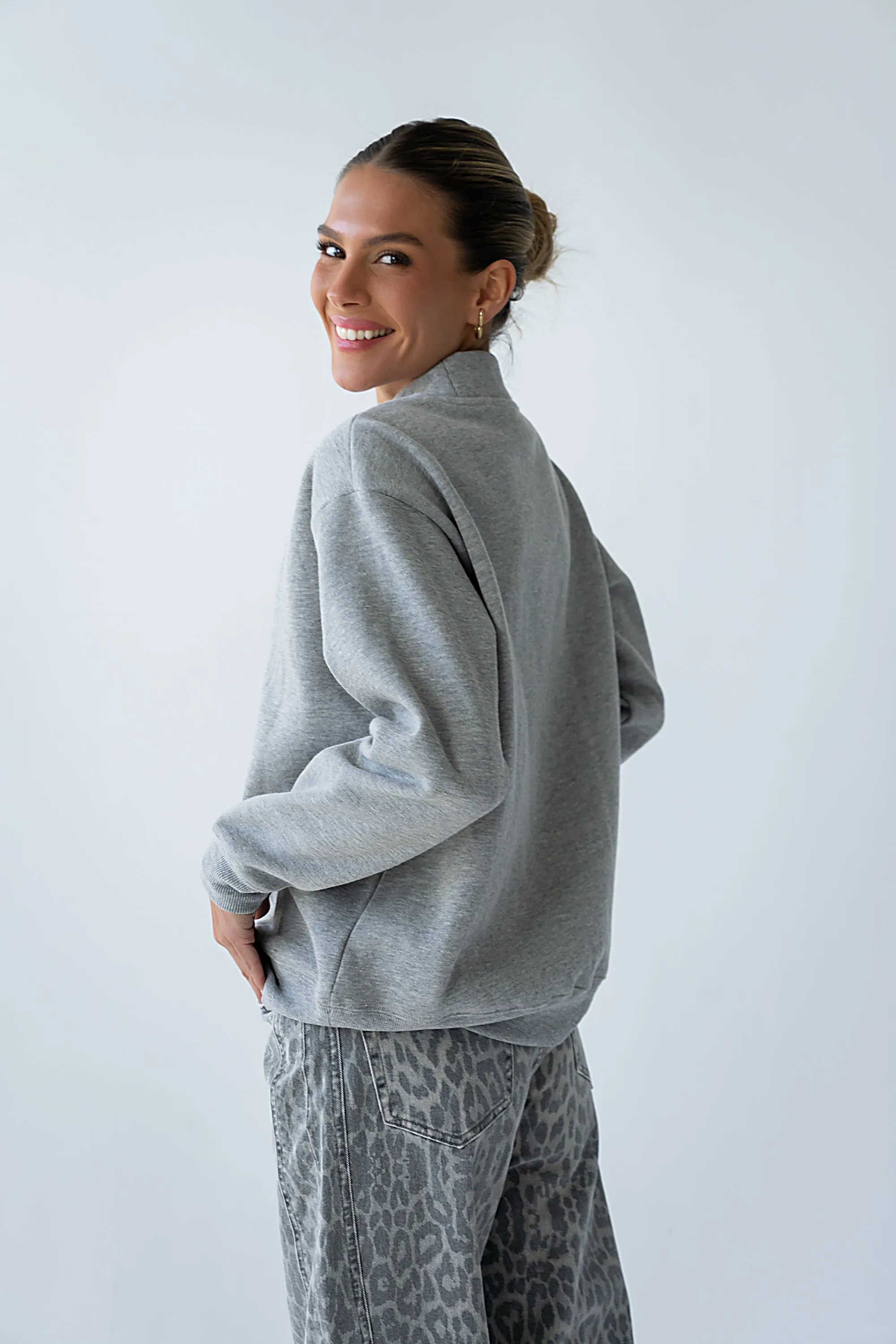 Marie Oversized Sweatshirt in Grey - FINAL SALE sold by bohme product image thumbnail 5