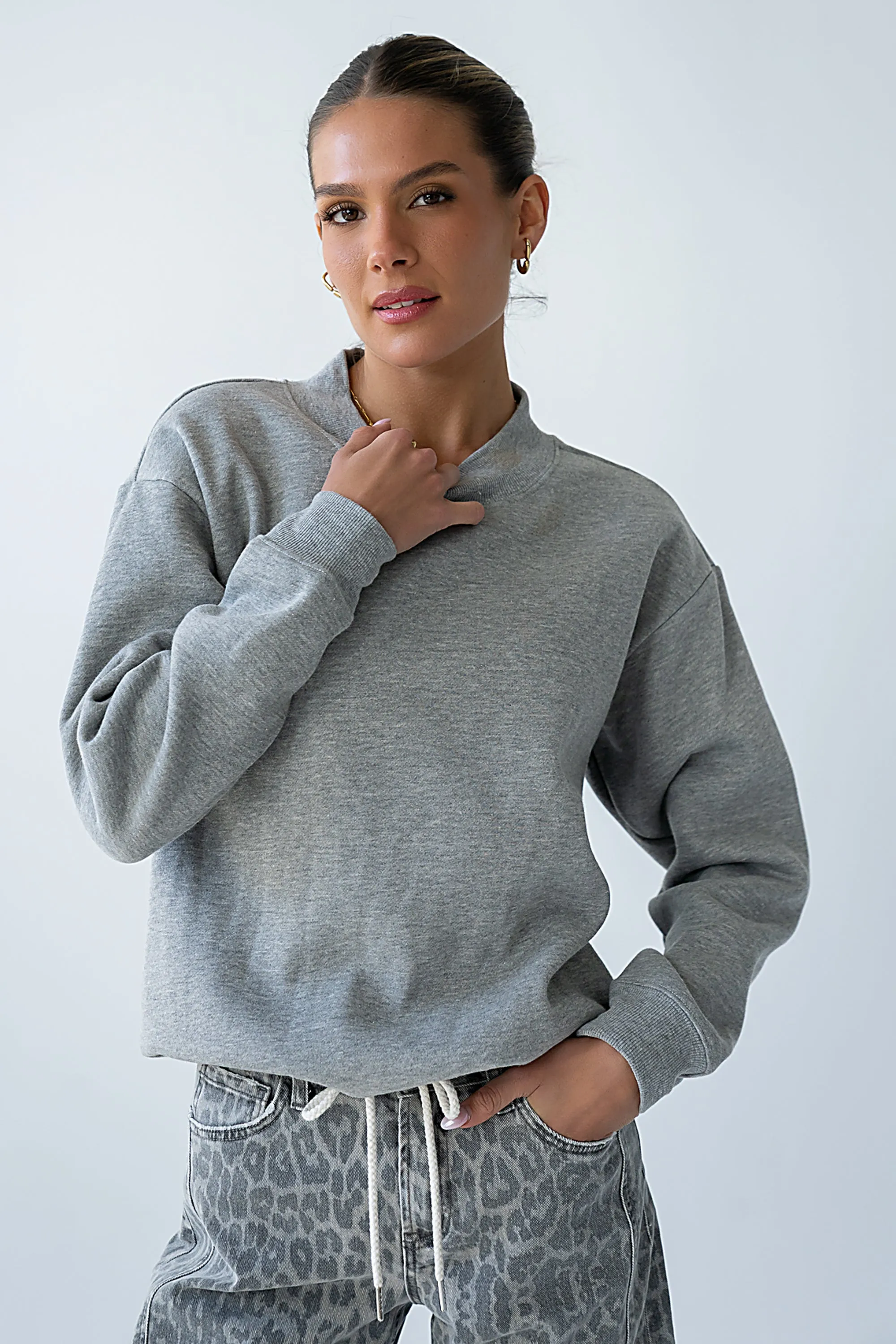 Marie Oversized Sweatshirt in Grey - FINAL SALE sold by bohme product image thumbnail 4