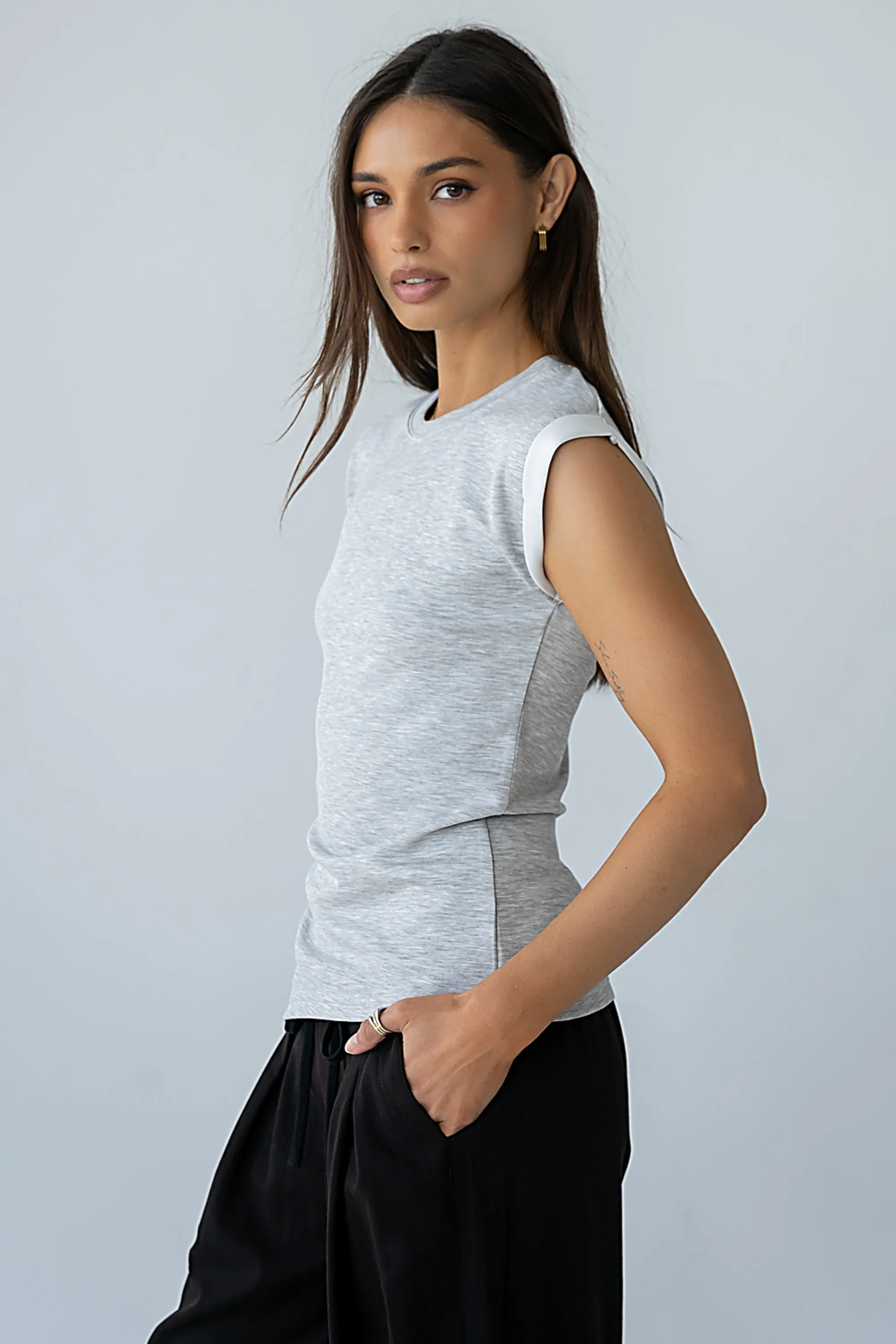 Johny Asymmetrical Top in Grey sold by bohme product image thumbnail 4