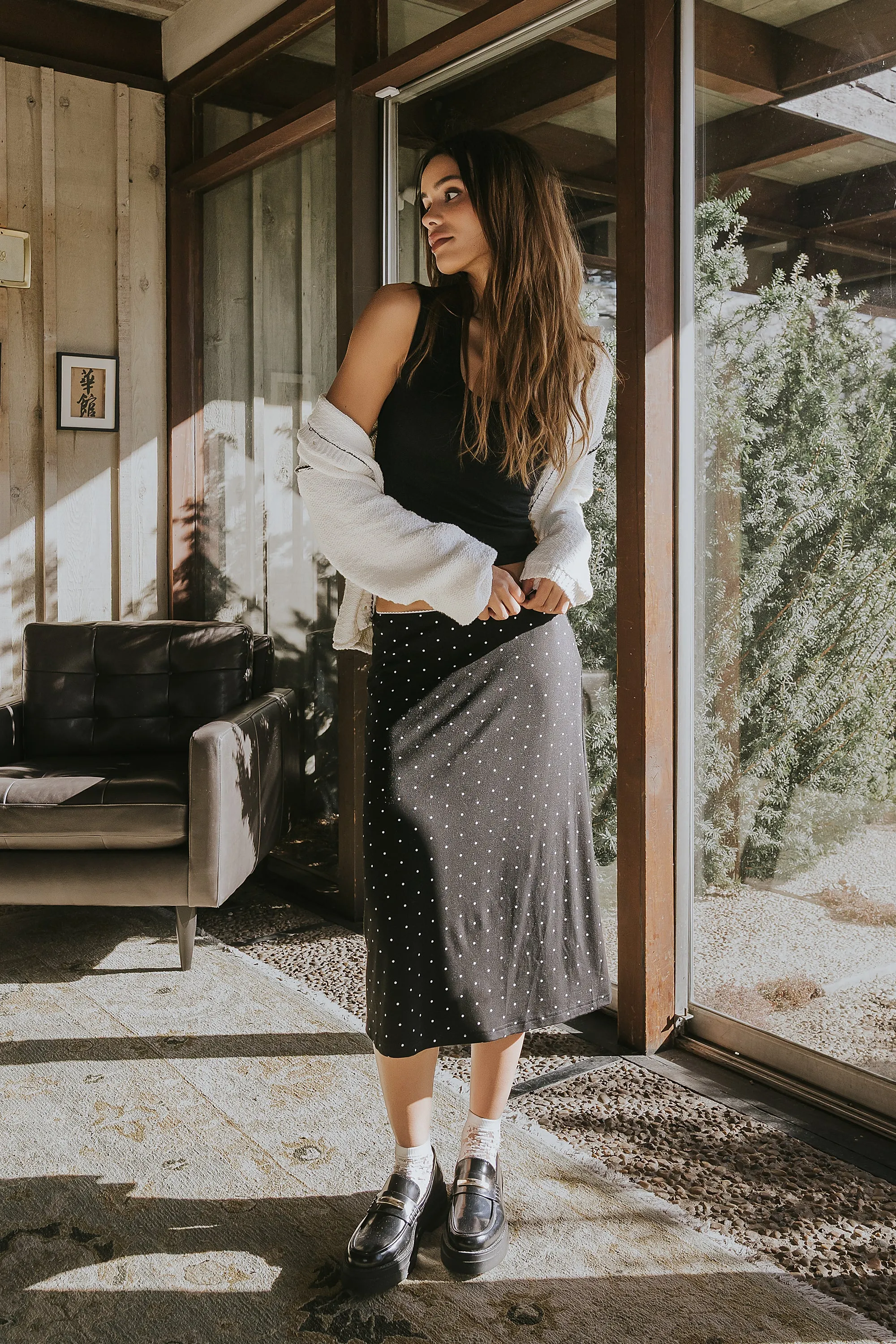 Jordyn Polka Dot Skirt in Black sold by bohme product image thumbnail 2