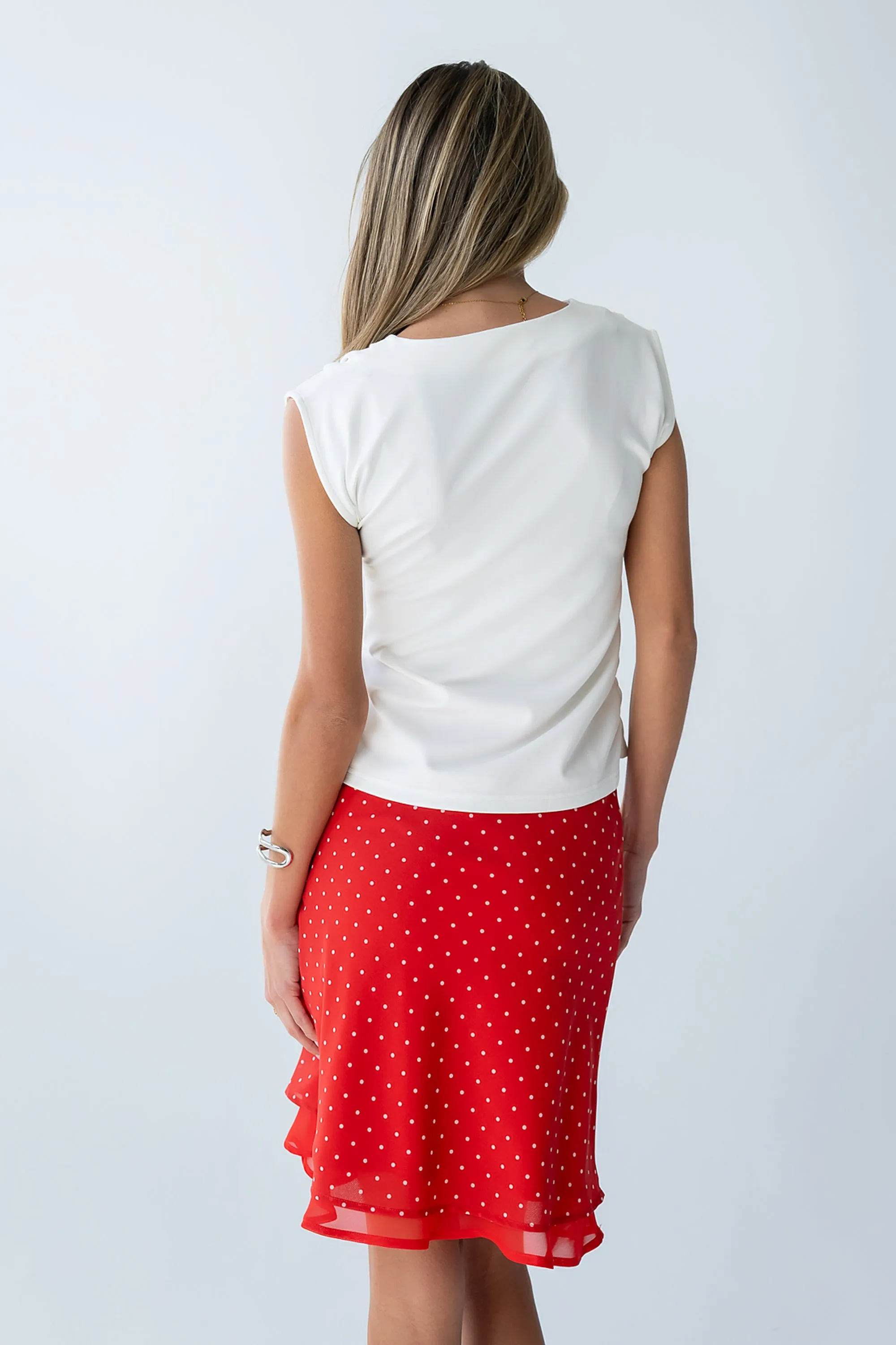 Kennedy Polka Dot Skirt in Red sold by bohme product image thumbnail 5