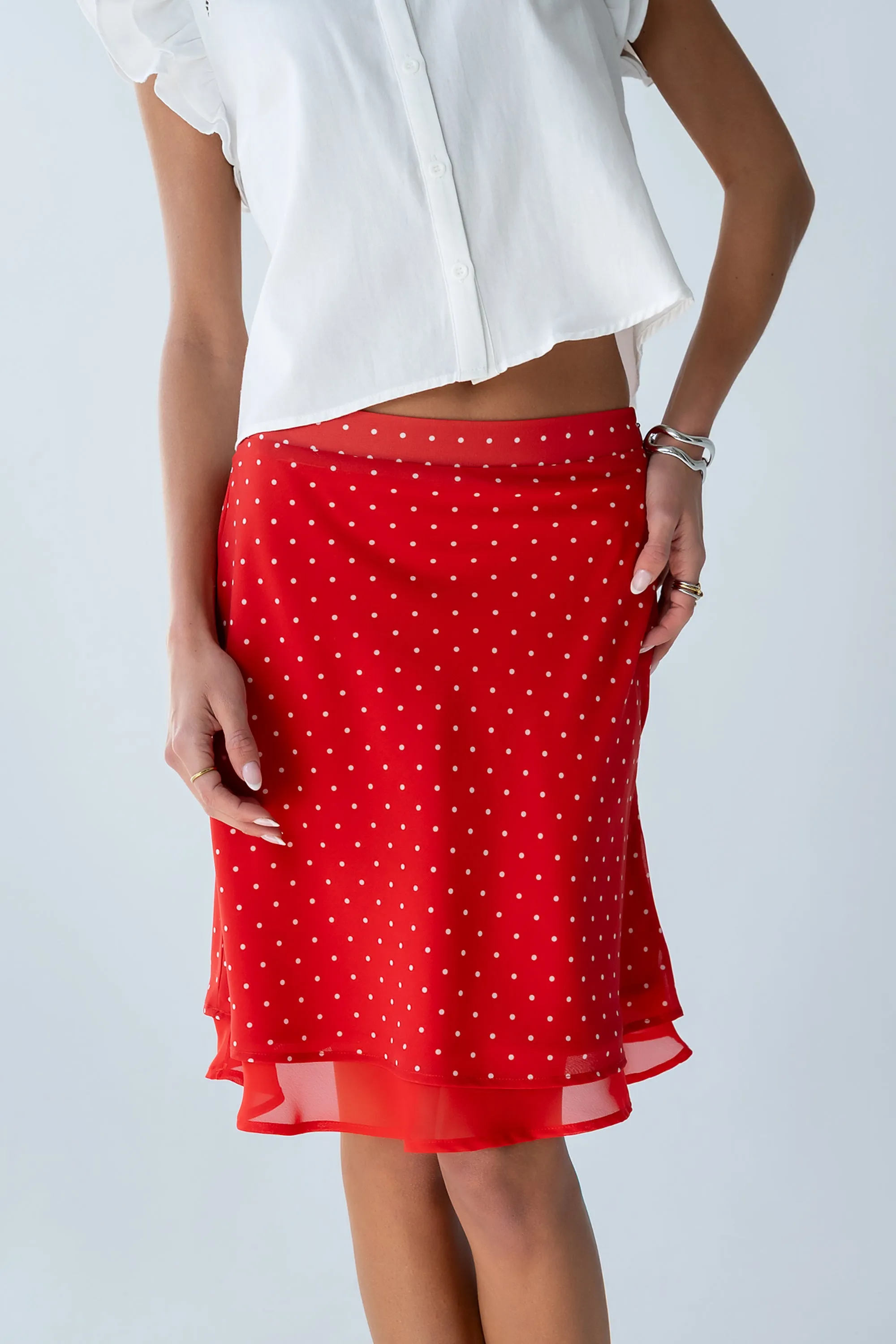 Kennedy Polka Dot Skirt in Red sold by bohme product image thumbnail 4
