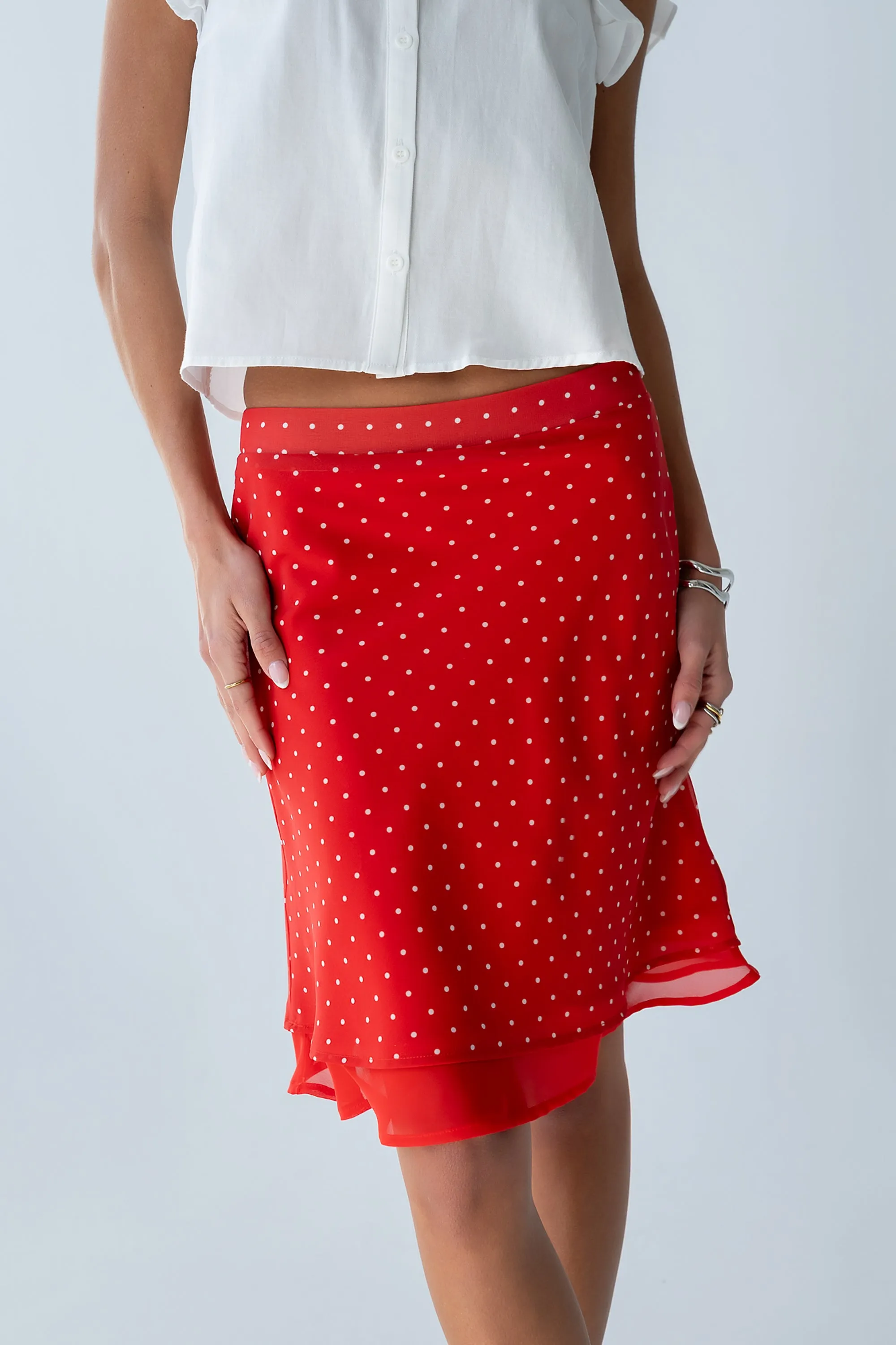 Kennedy Polka Dot Skirt in Red sold by bohme product image thumbnail 2