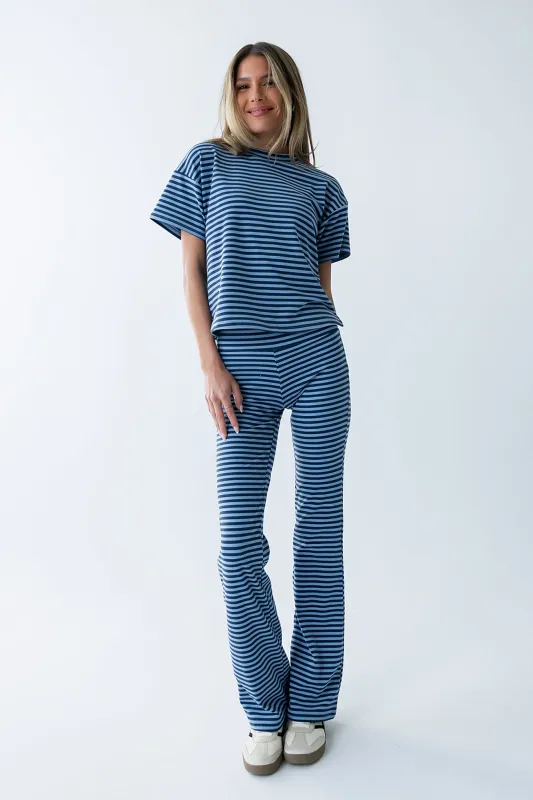 Jannet Striped Top in Navy made by bohme