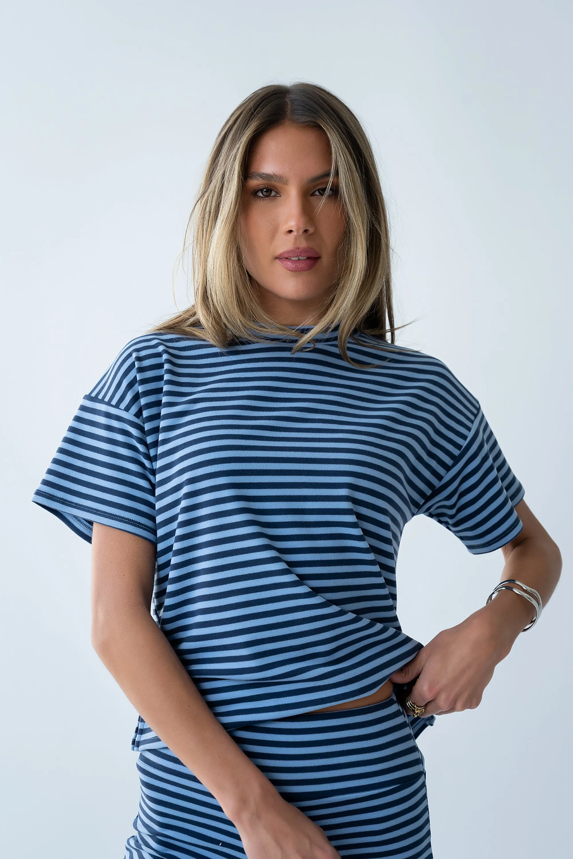 Jannet Striped Top in Navy sold by bohme product image thumbnail 2
