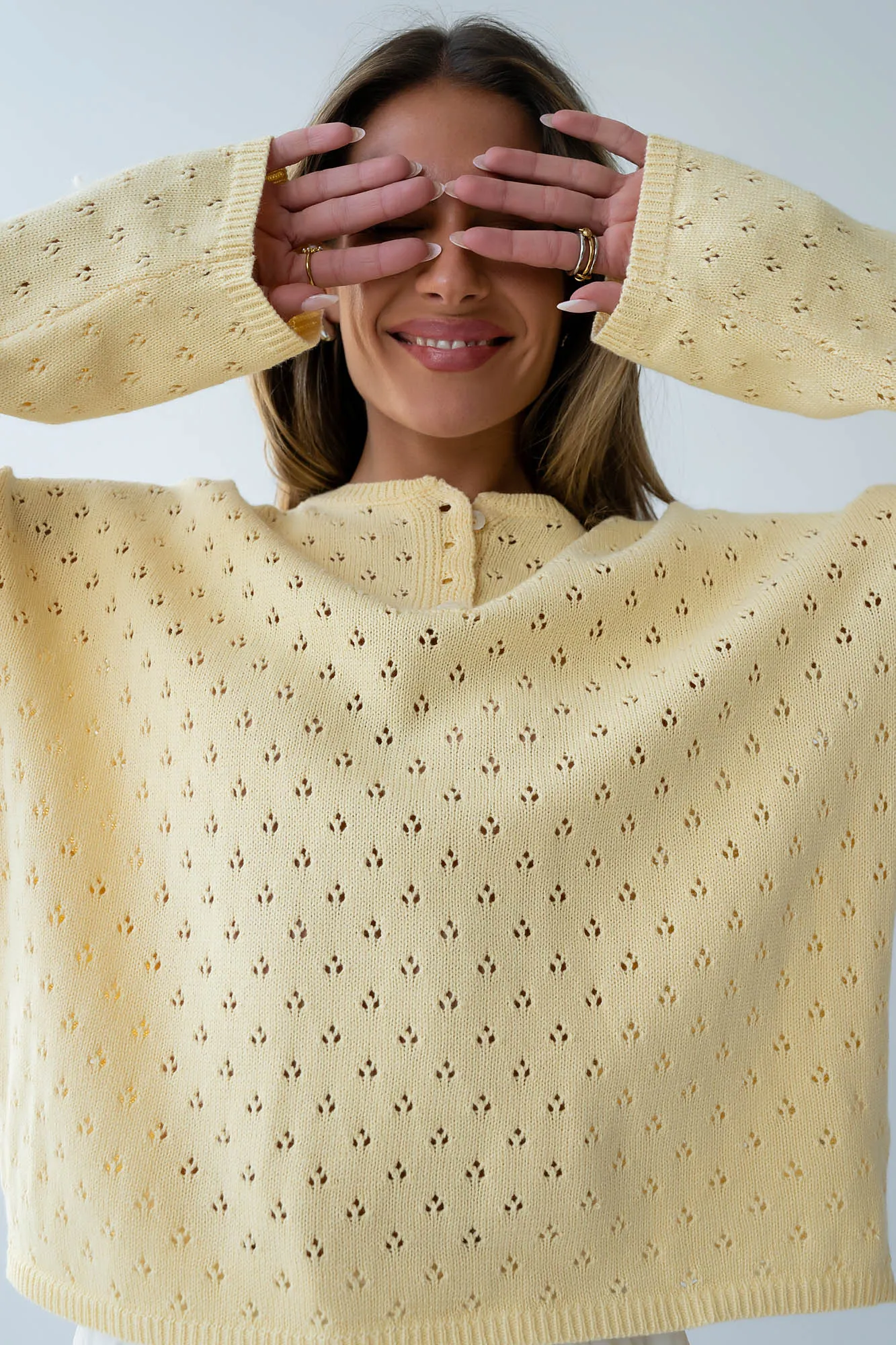 Margot Pointelle Sweater in Butter Yellow - FINAL SALE sold by bohme