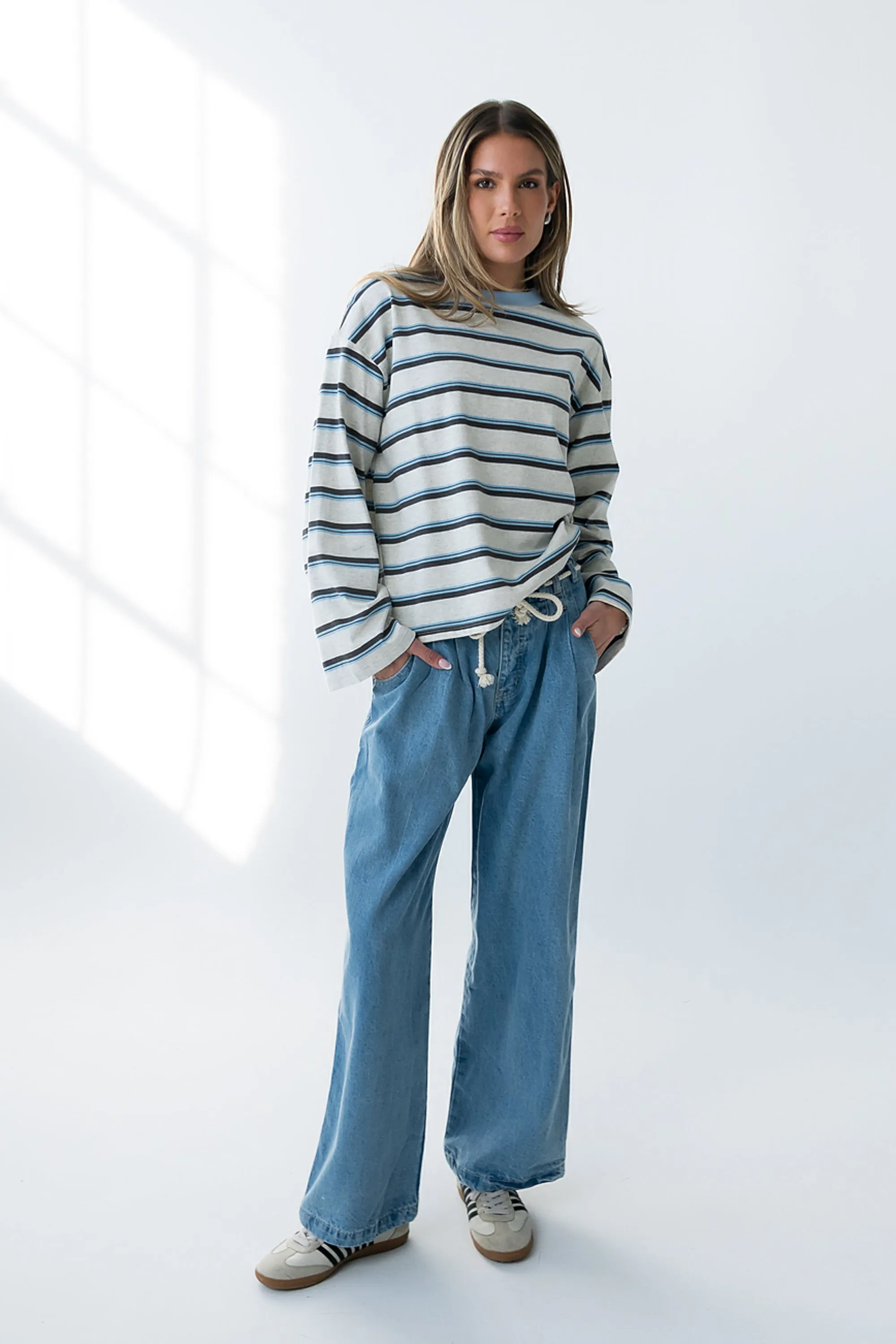 Kiana Striped Top in Grey sold by bohme product image thumbnail 4