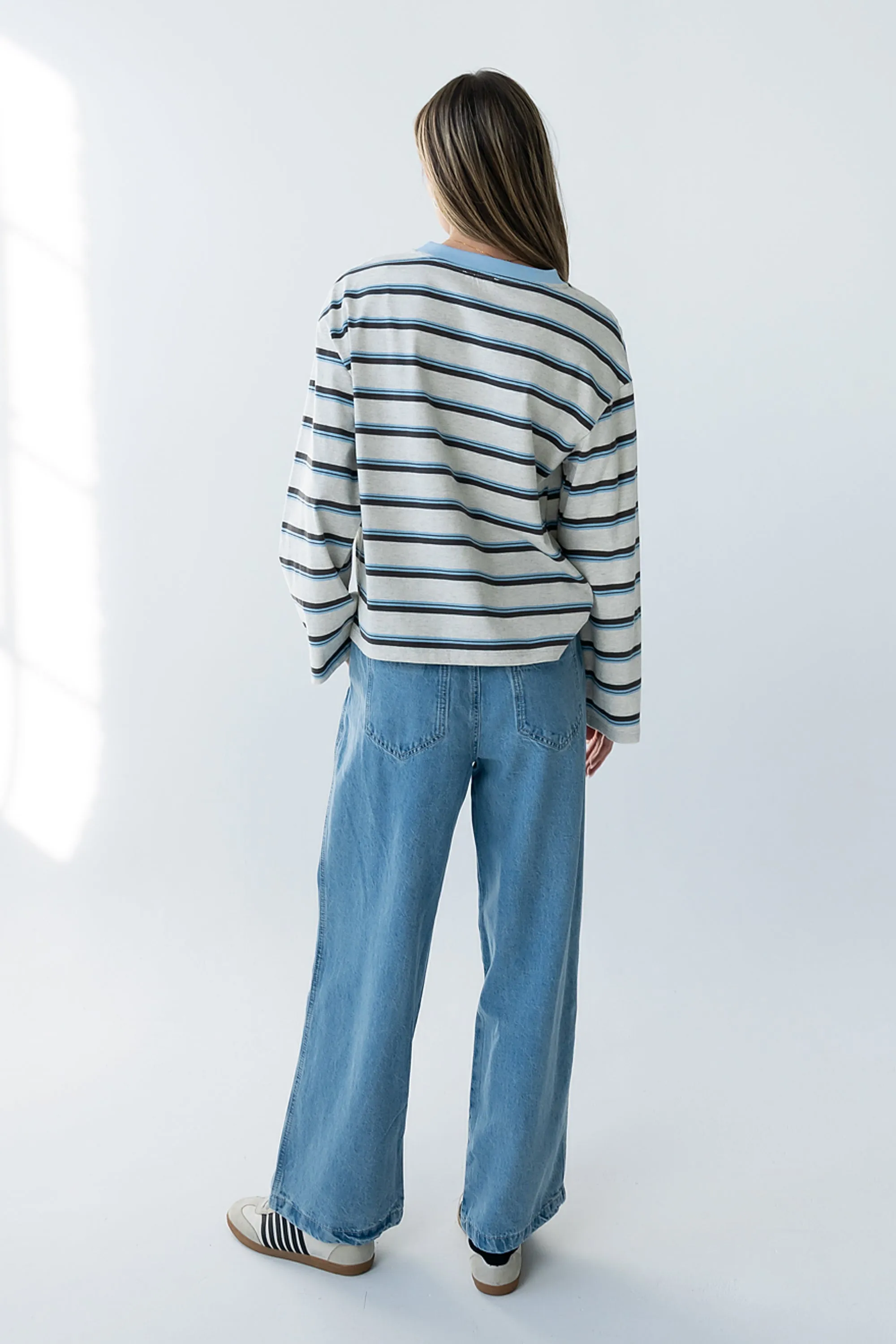 Kiana Striped Top in Grey sold by bohme product image thumbnail 5