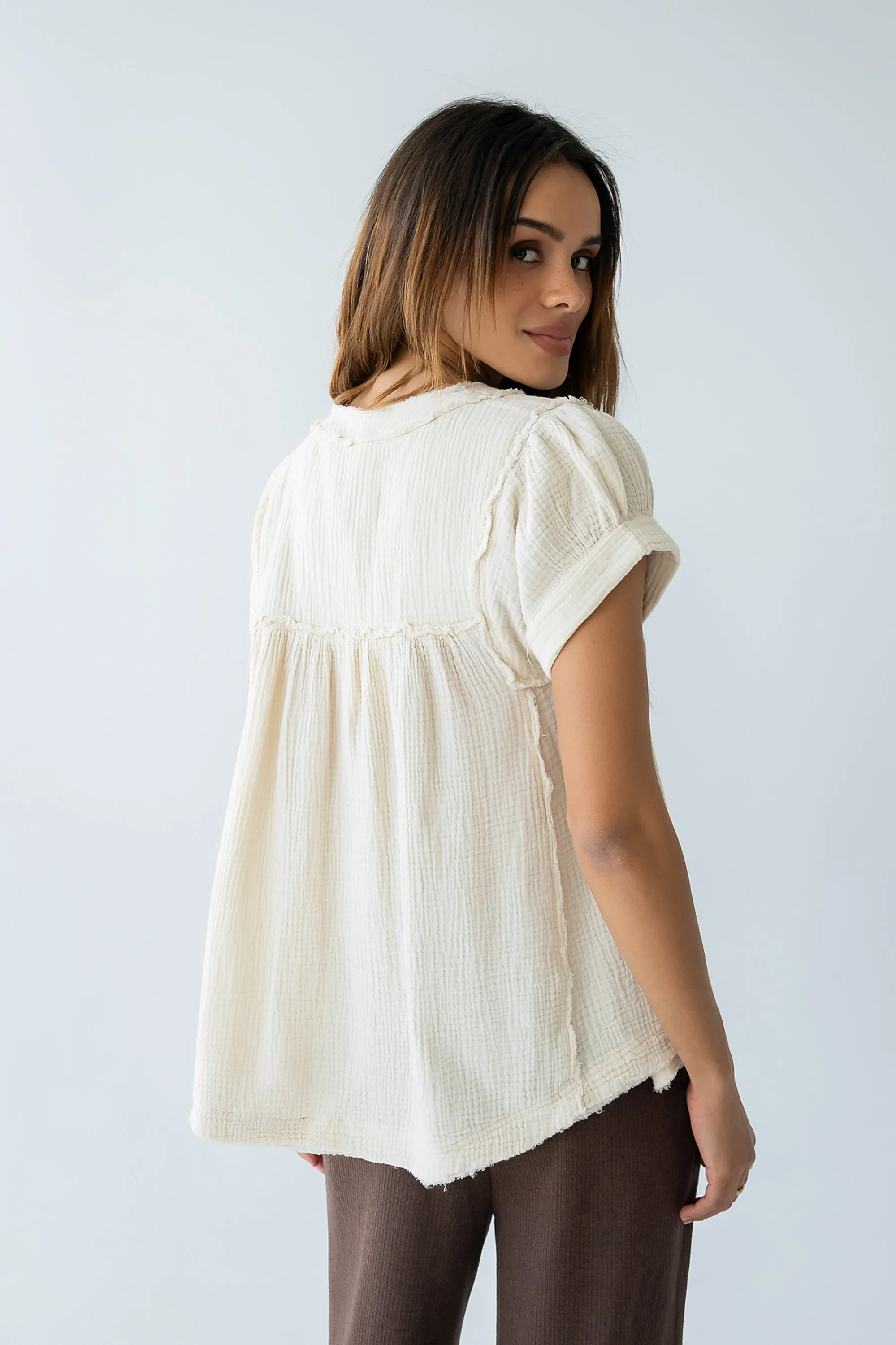 Giana Henley Blouse - FINAL SALE sold by bohme product image thumbnail 4