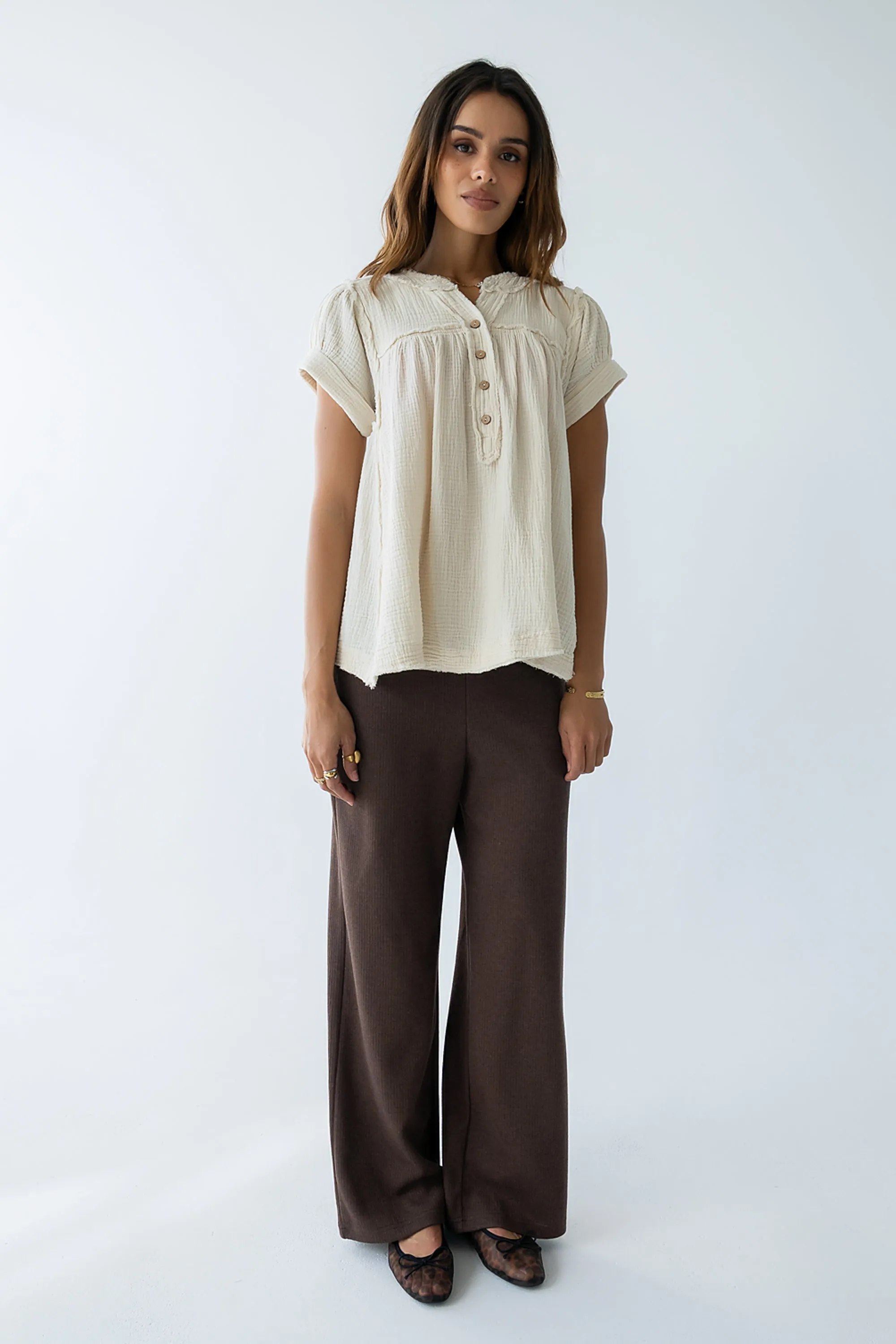 Giana Henley Blouse - FINAL SALE sold by bohme product image thumbnail 5