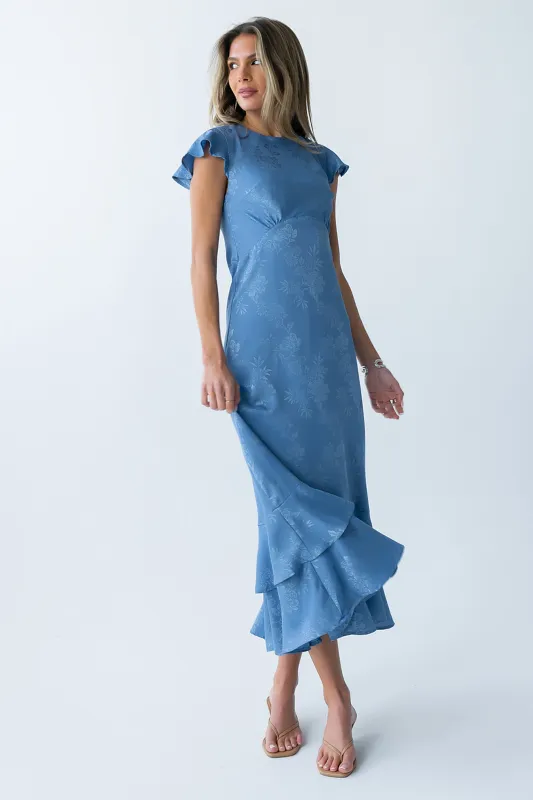 Mateo Floral Maxi Dress in Blue made by bohme