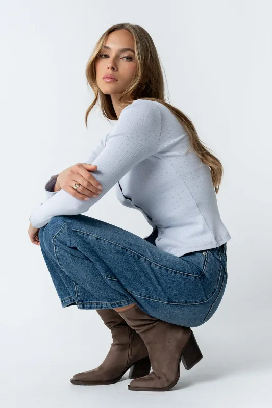 Pura Knit Top in Blue made by bohme