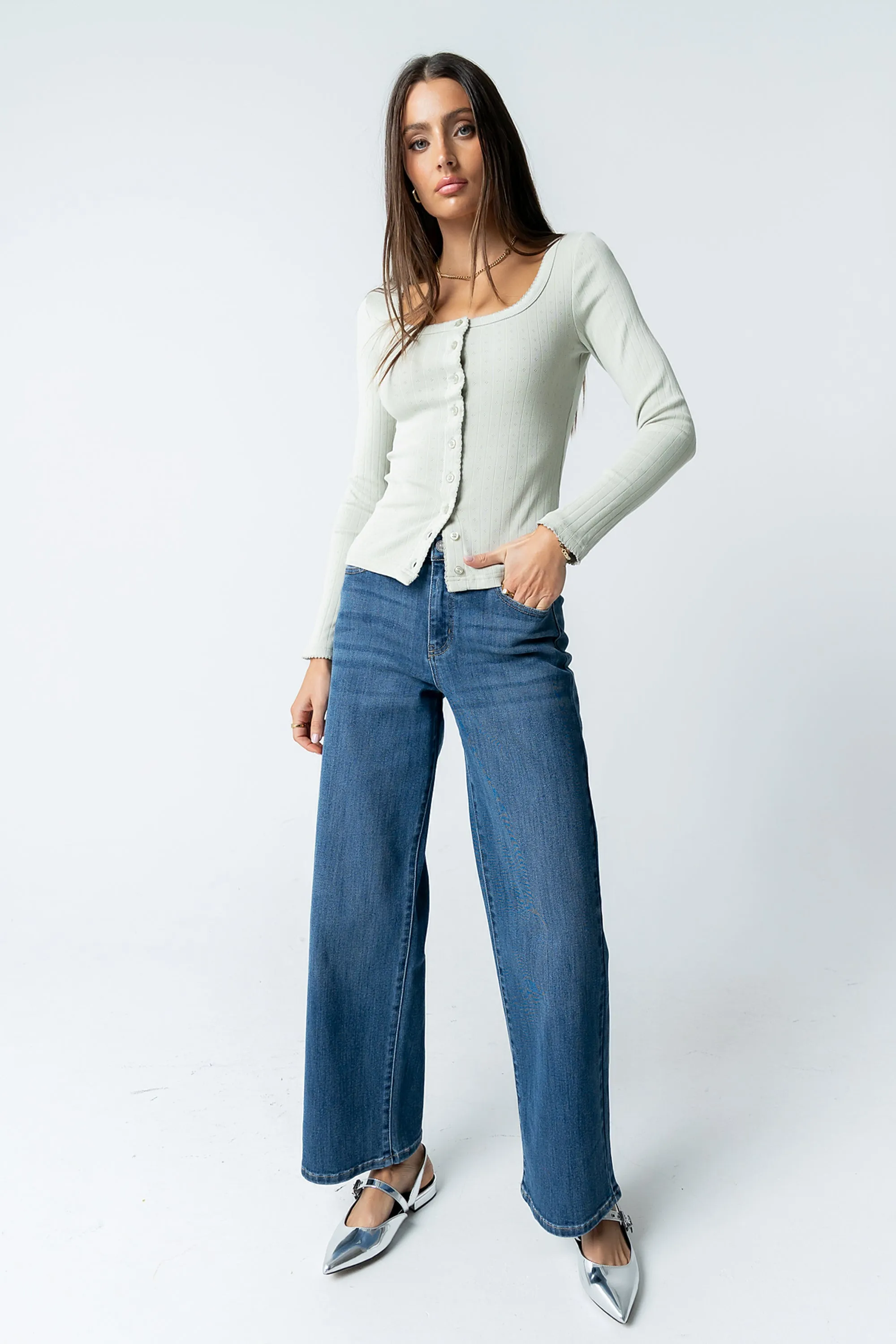 Pura Knit Top in Green sold by bohme product image thumbnail 2