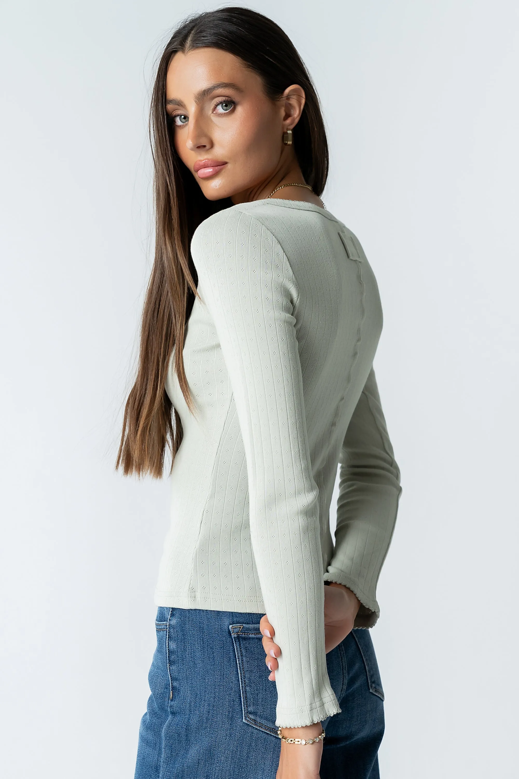 Pura Knit Top in Green sold by bohme product image thumbnail 3