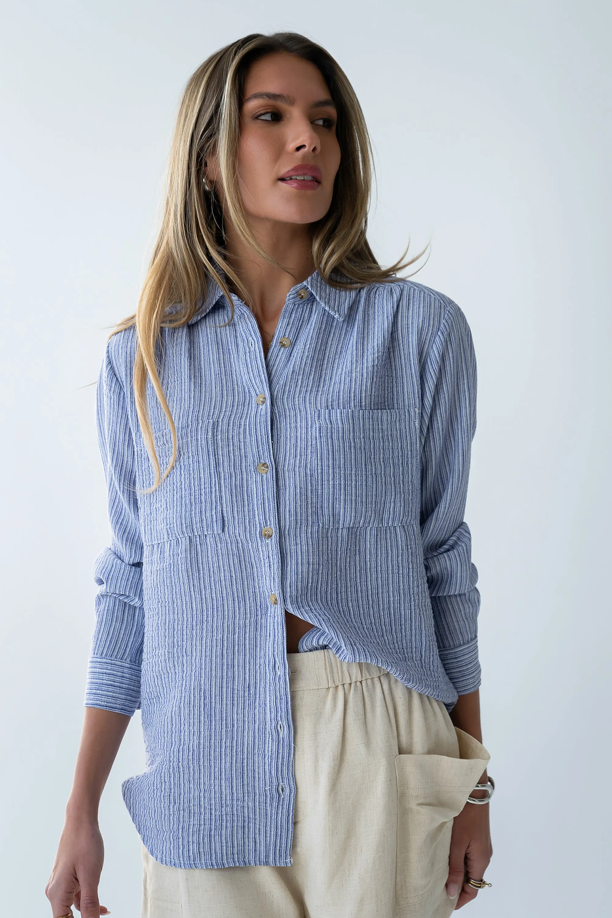 Hillary Striped Button Up sold by bohme product image thumbnail 4