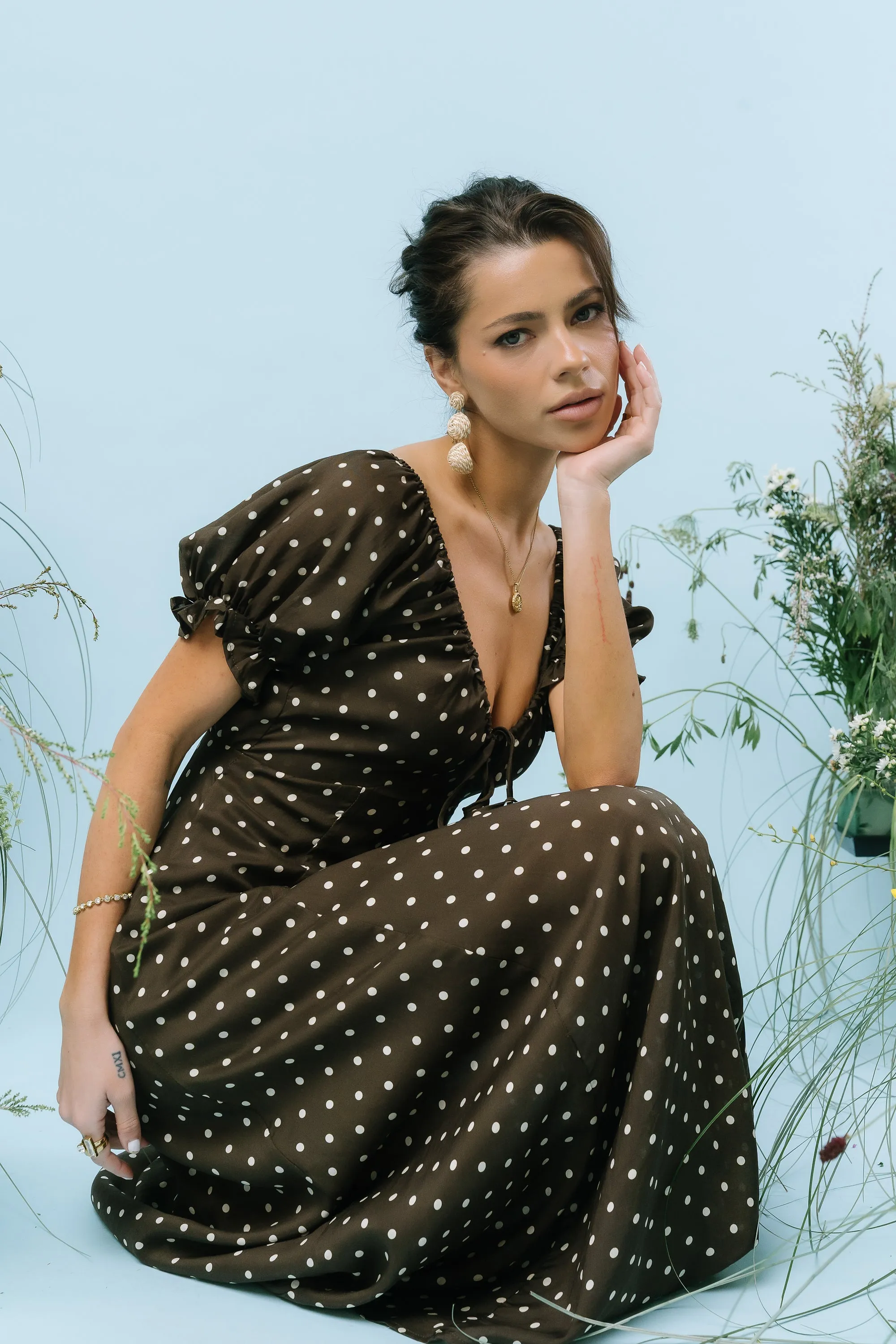 Julianna Polka Dot Maxi Dress sold by bohme product image thumbnail 2