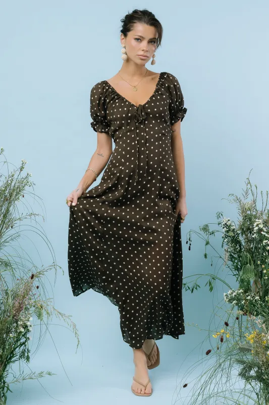 Julianna Polka Dot Maxi Dress made by bohme