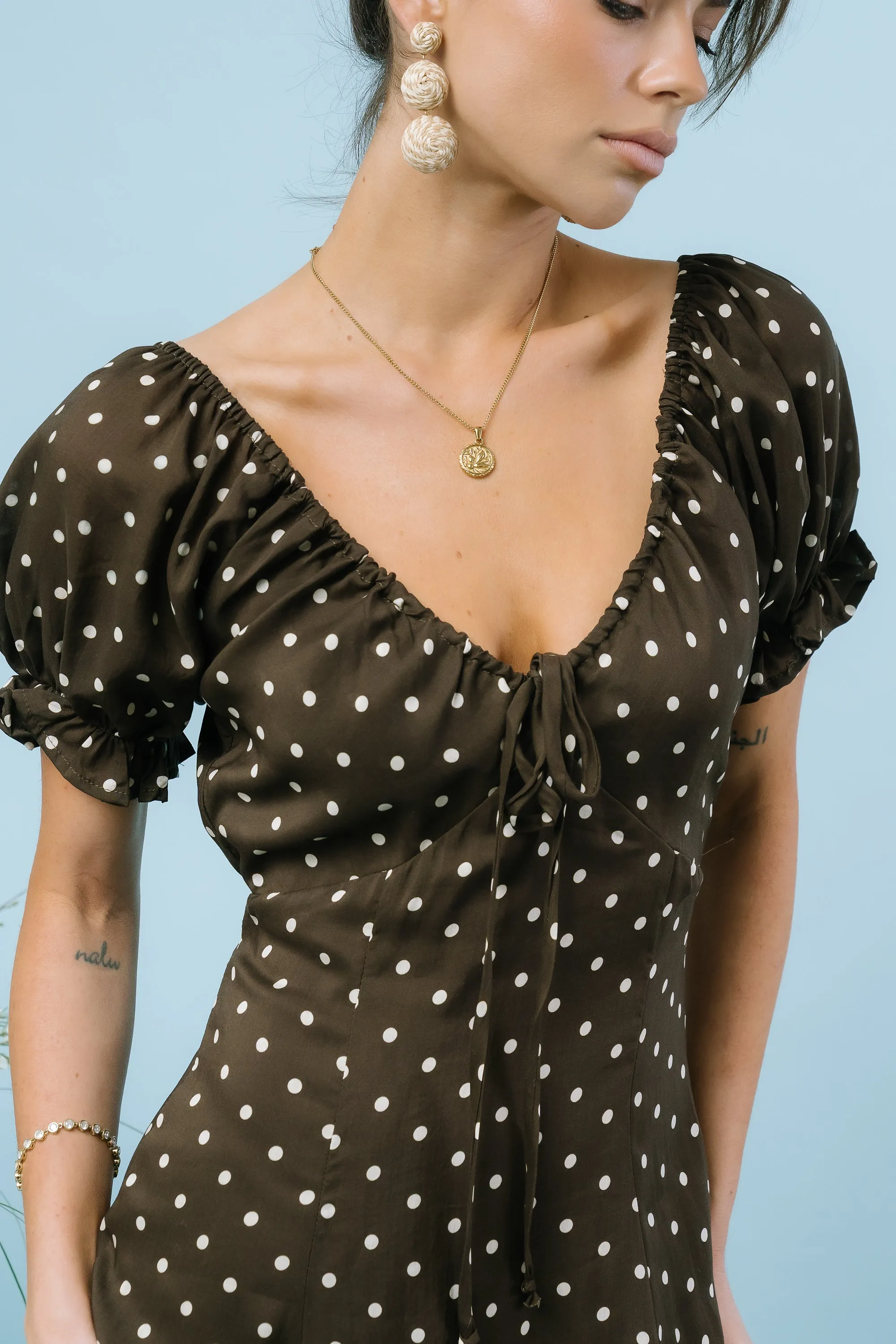 Julianna Polka Dot Maxi Dress sold by bohme product image thumbnail 4