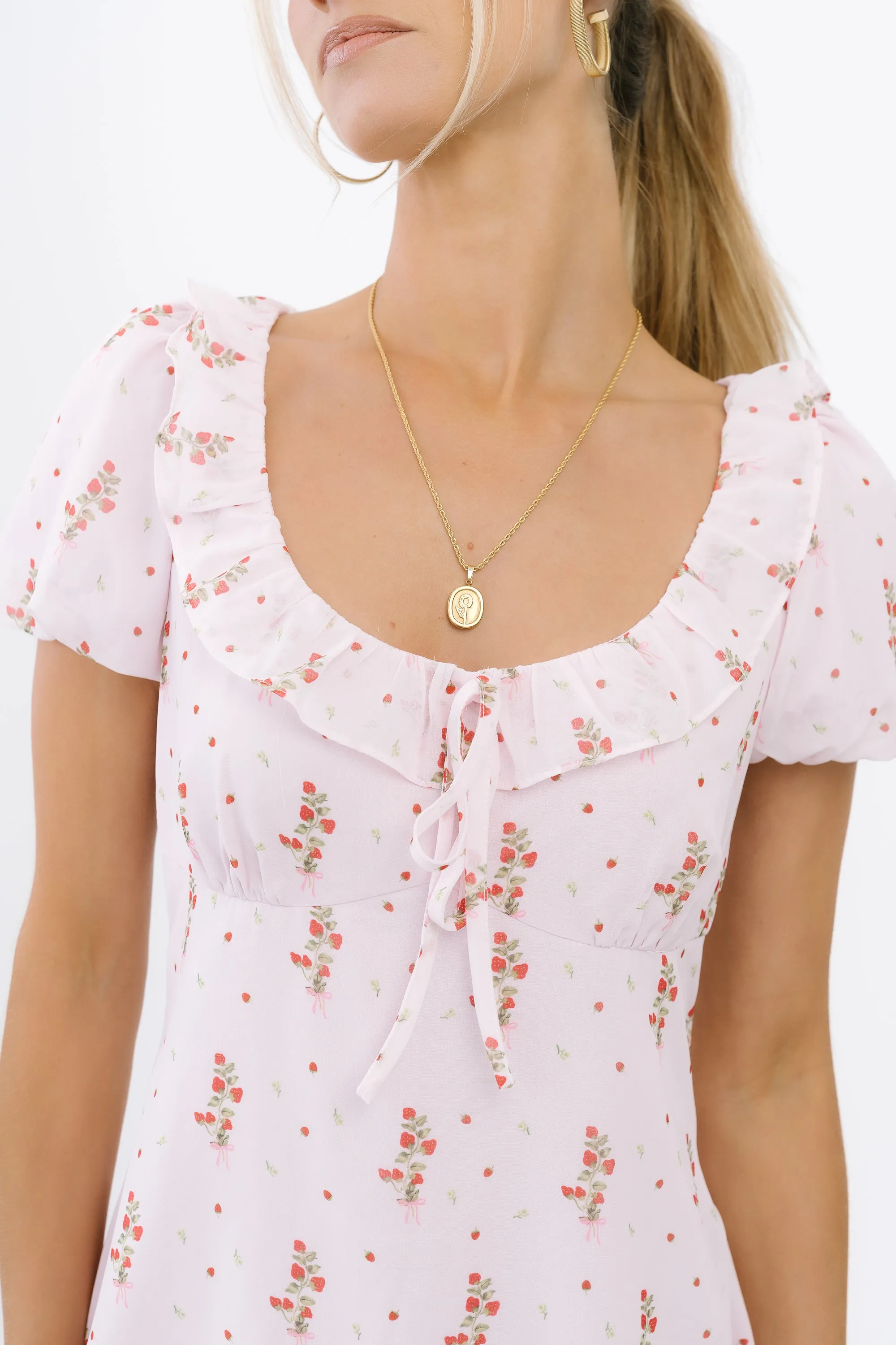 Harvey Floral Mini Dress in Pink sold by bohme product image thumbnail 3