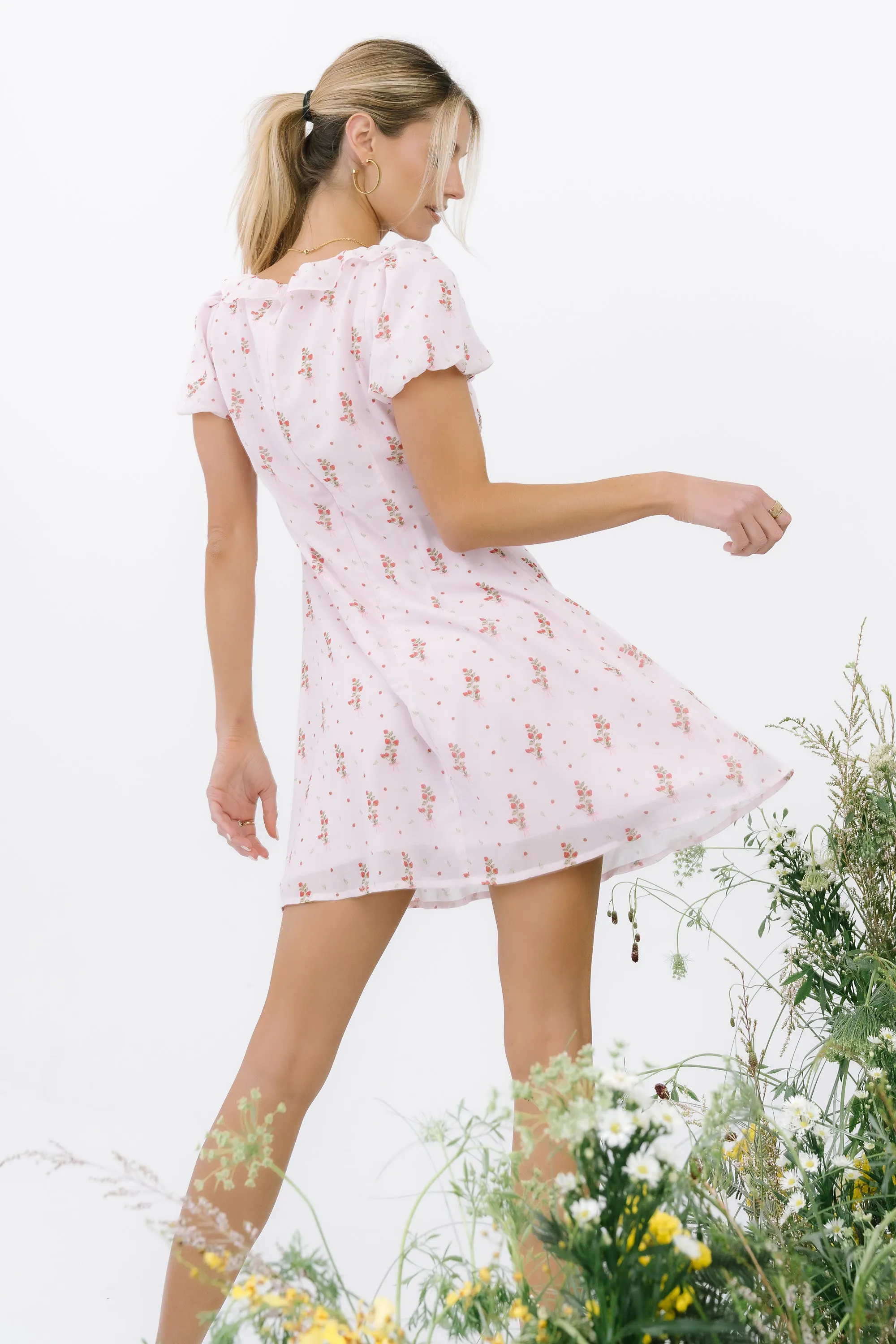 Harvey Floral Mini Dress in Pink sold by bohme product image thumbnail 4