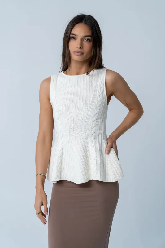 Nona Cable Knit Tank Top made by bohme