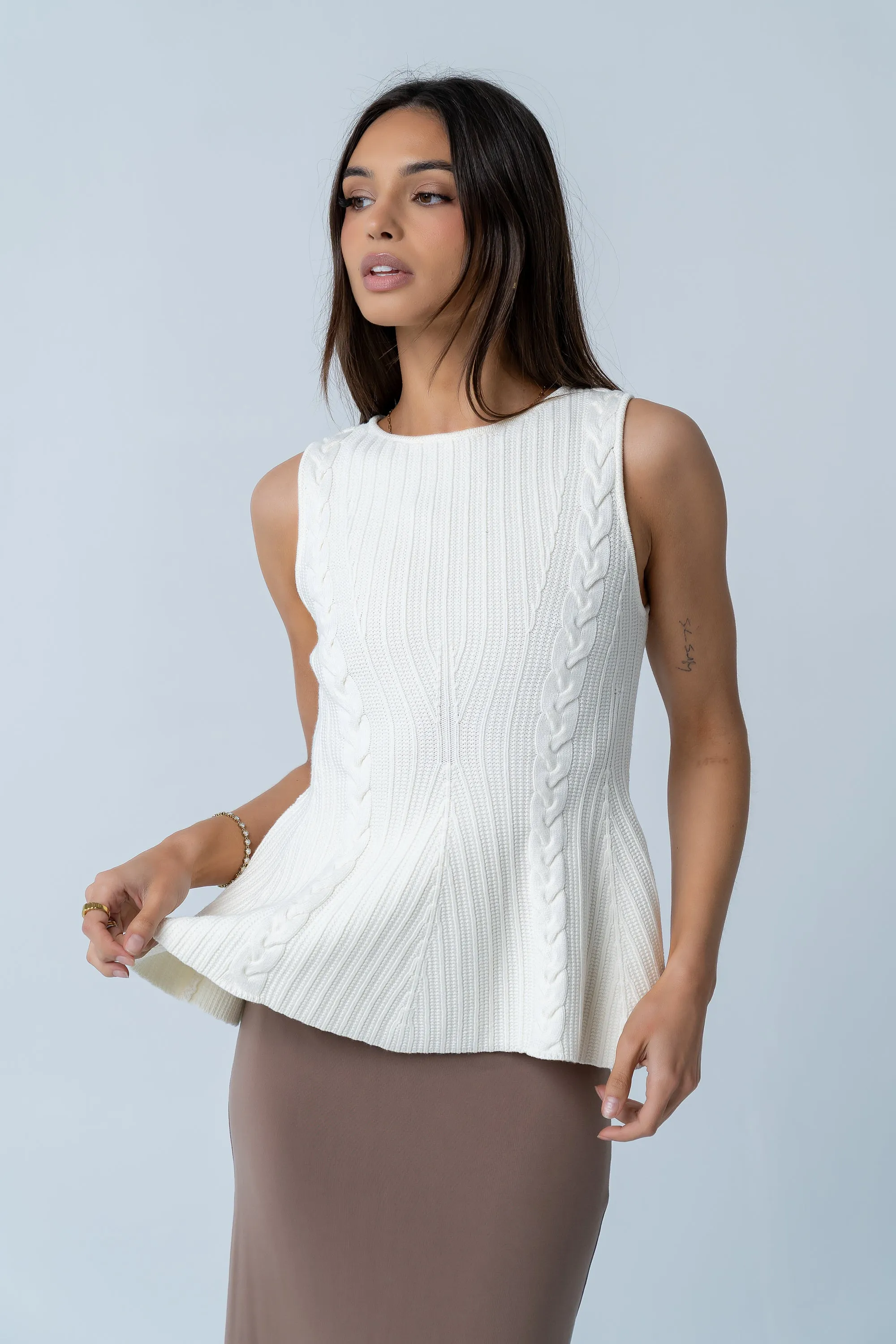 Nona Cable Knit Tank Top sold by bohme product image thumbnail 5