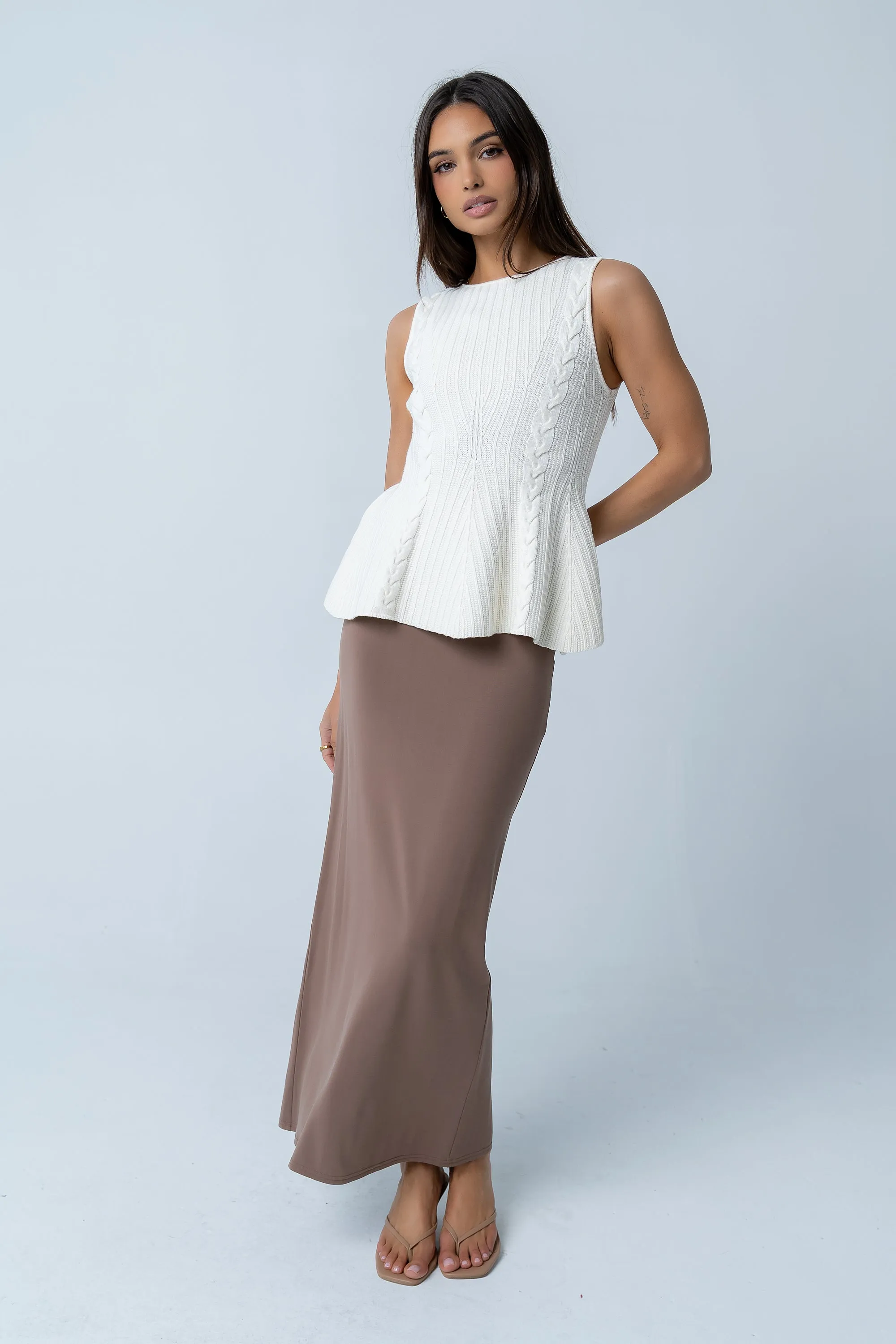 Nona Cable Knit Tank Top sold by bohme product image thumbnail 3