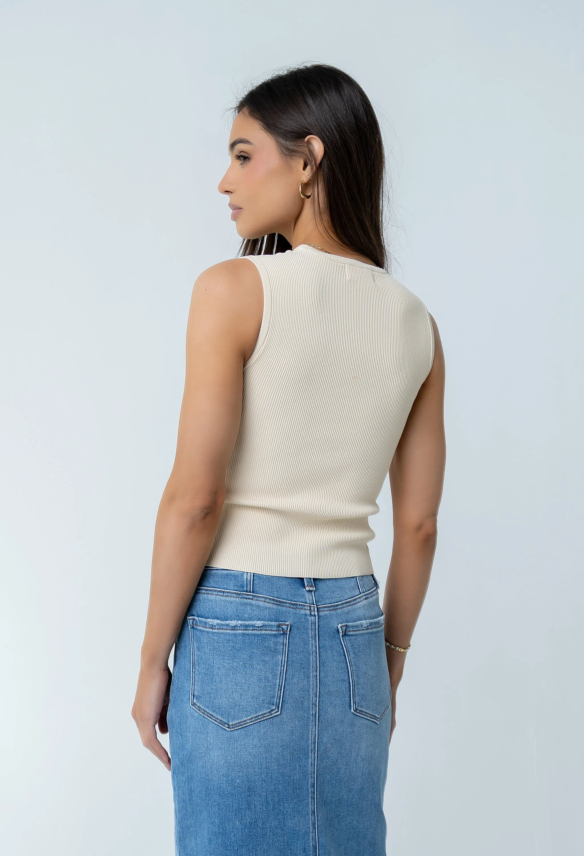 Ollie Cutout Tank Top in Yellow sold by bohme product image thumbnail 4